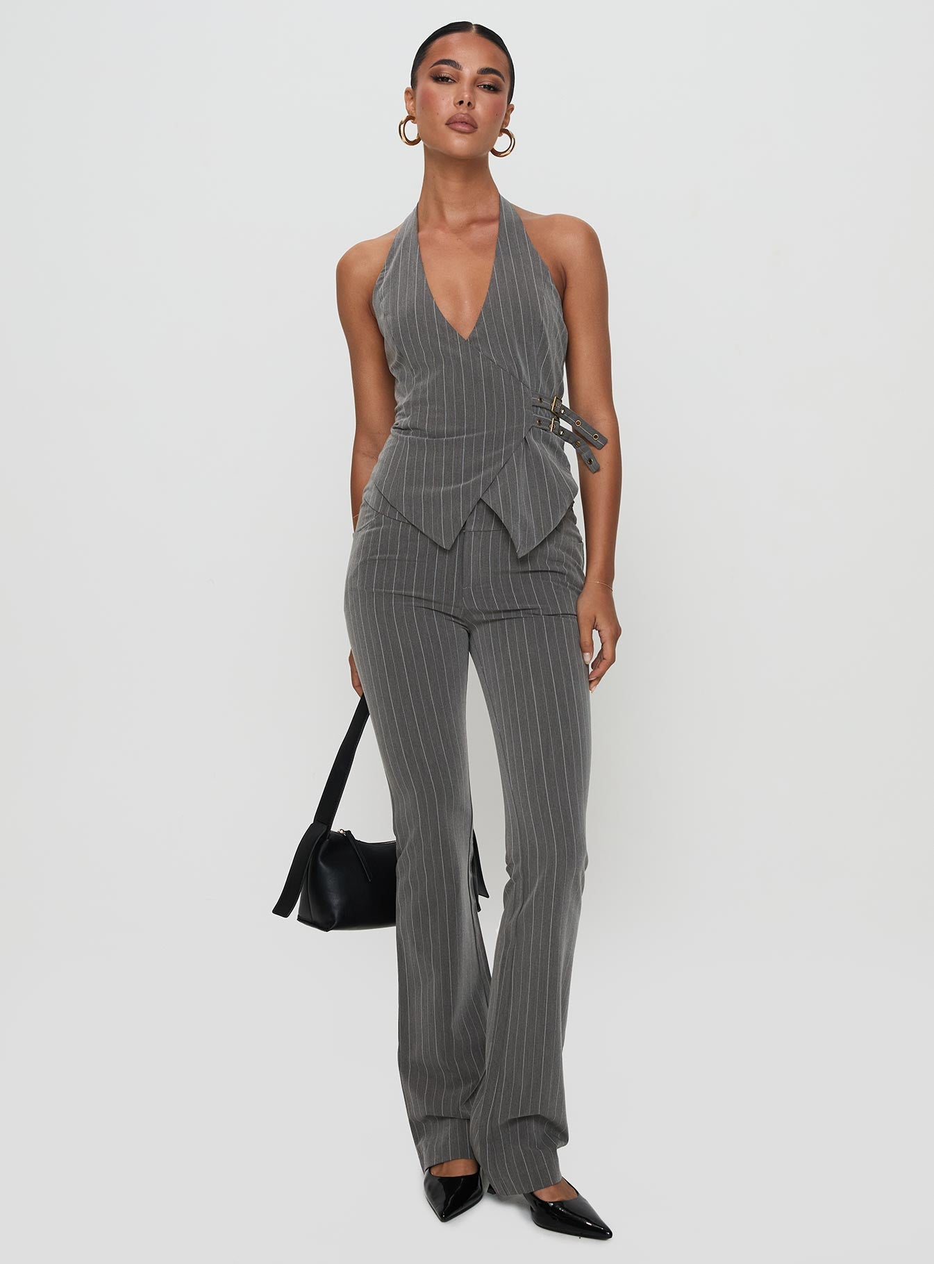 Calexico Buckle Pant Grey Pinstripe - Image 3