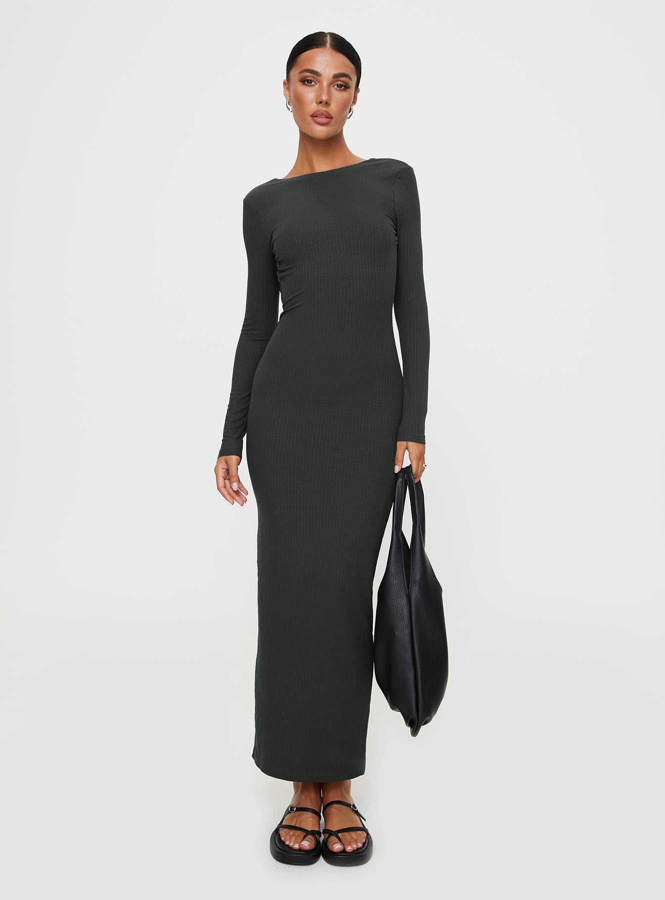 Begala Long Sleeve Maxi Dress Slate - Image 3