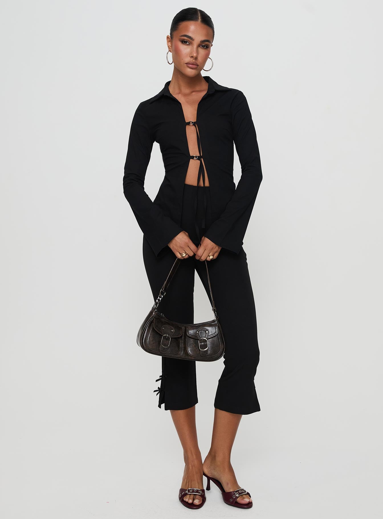 Nataline Long Sleeve Top Black - Image 3