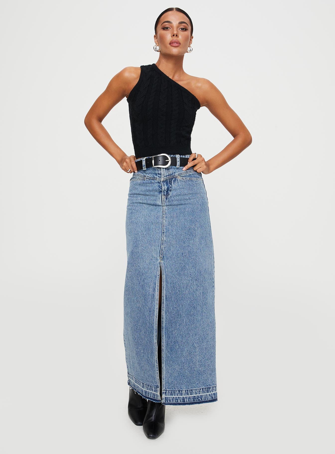 Kateri One Shoulder Top Black - Image 2