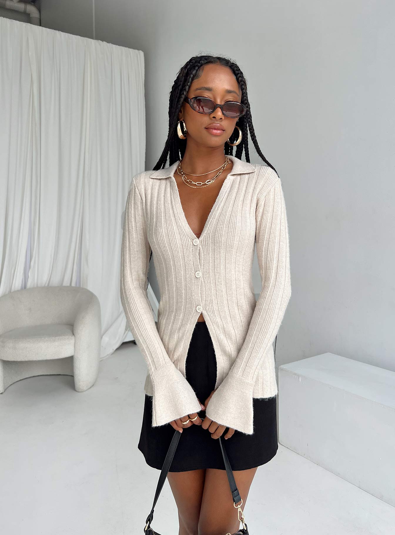 Beryl Long Sleeve Top Bone - Image 3