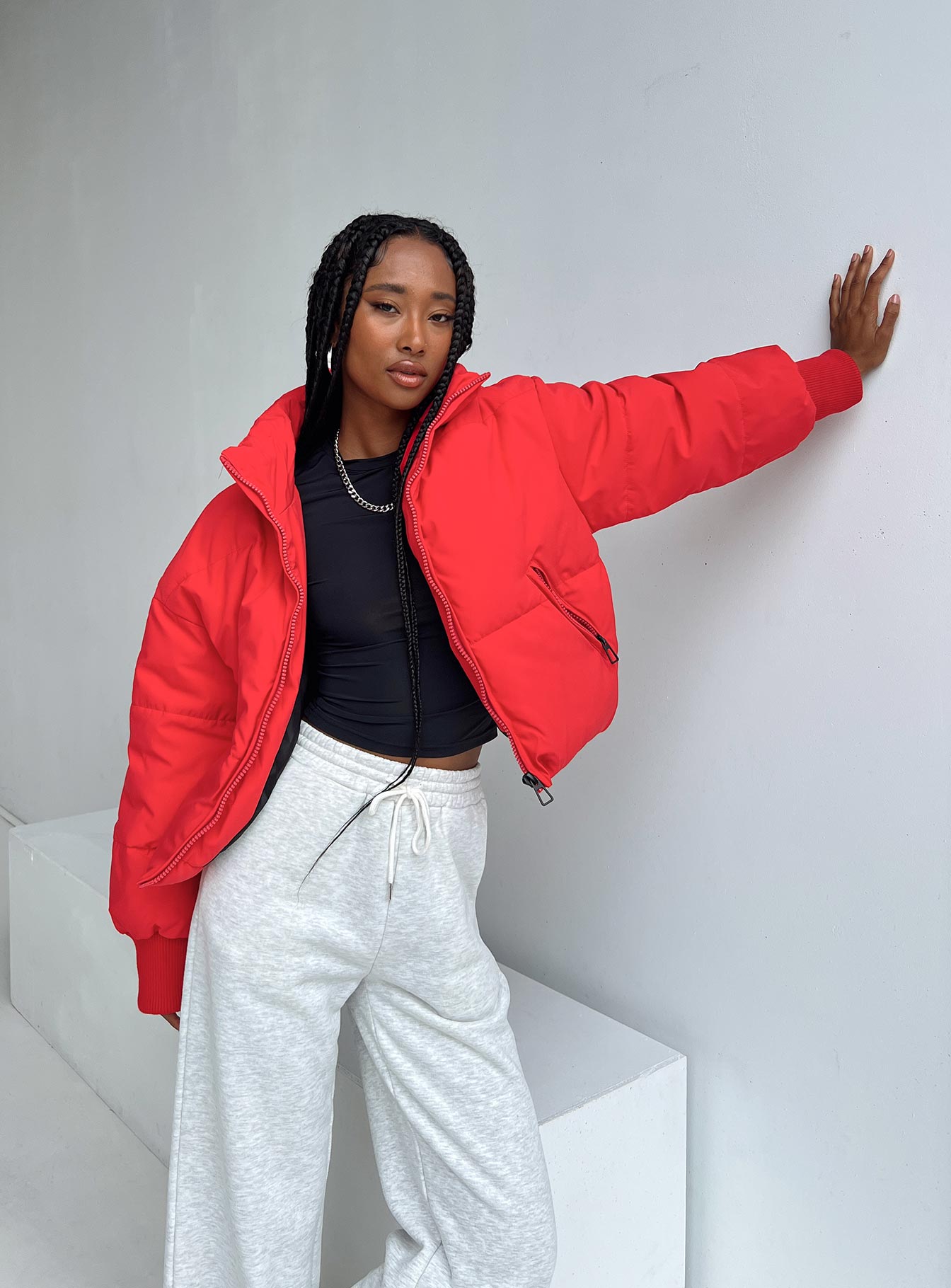 Abe Puffer Jacket Red - Image 2