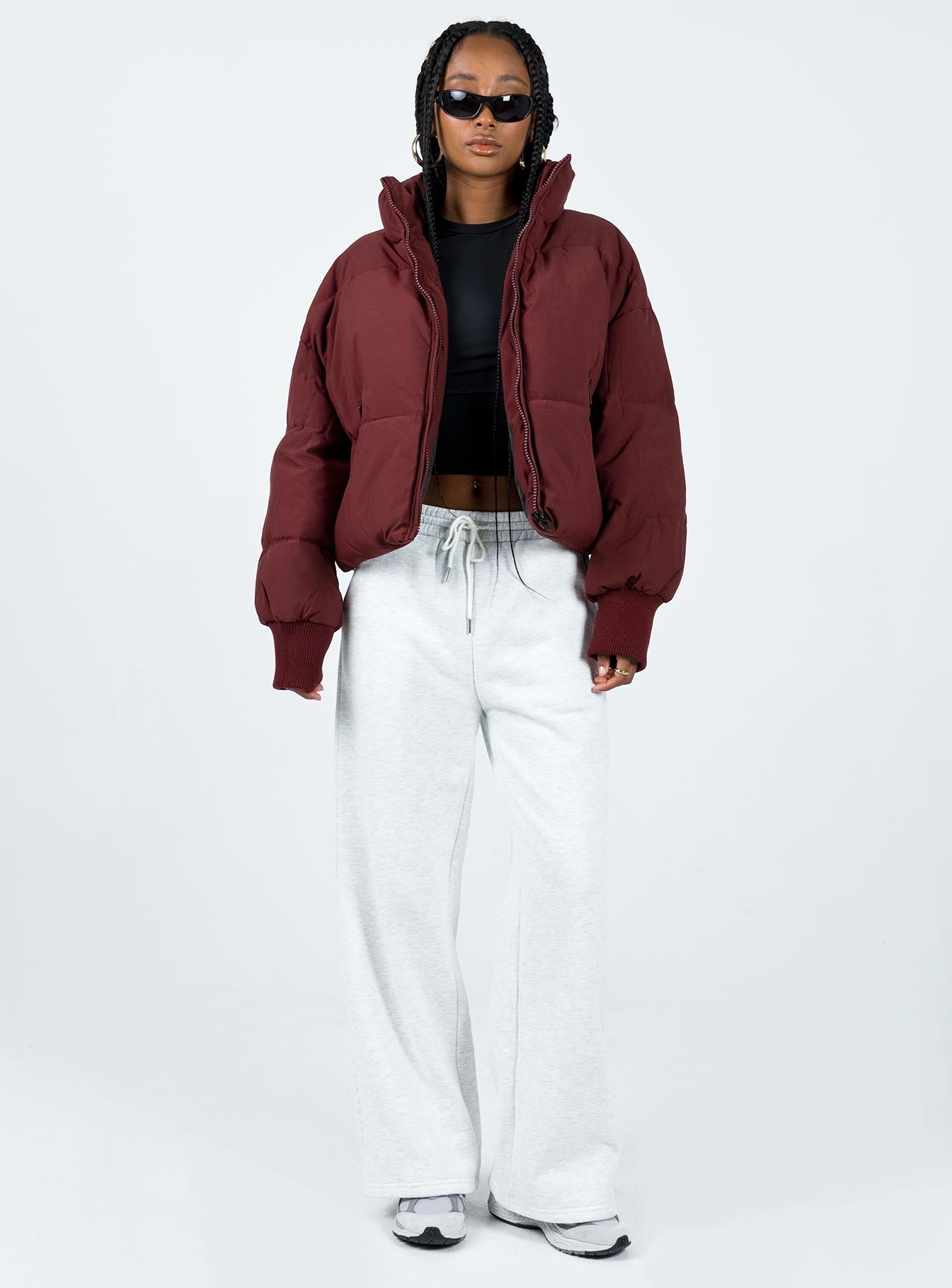 Abe Puffer Jacket Burgundy - Image 3
