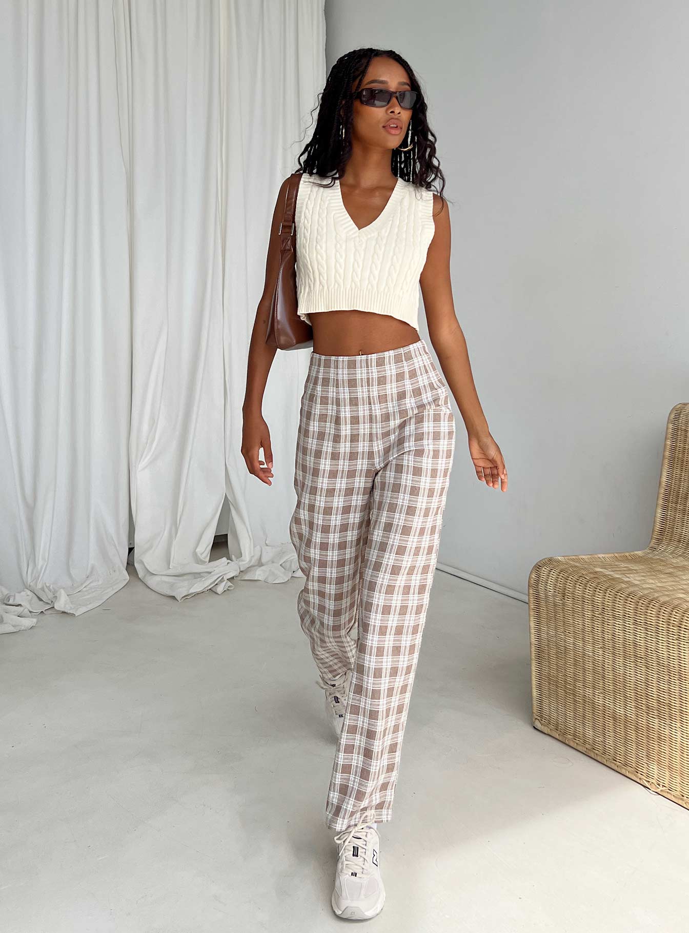 Caronia Check Pants Beige - Image 2