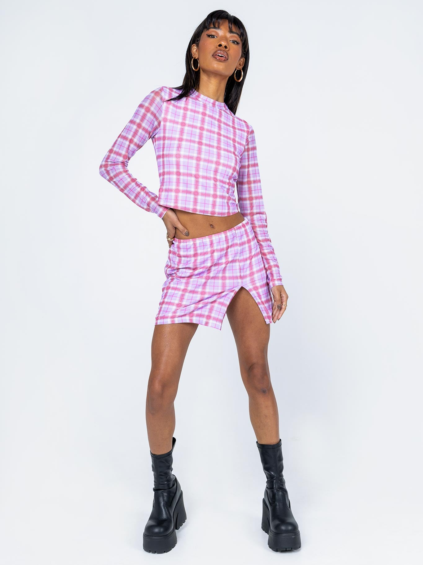Alana Long Sleeve Set Pink / Purple - Image 4