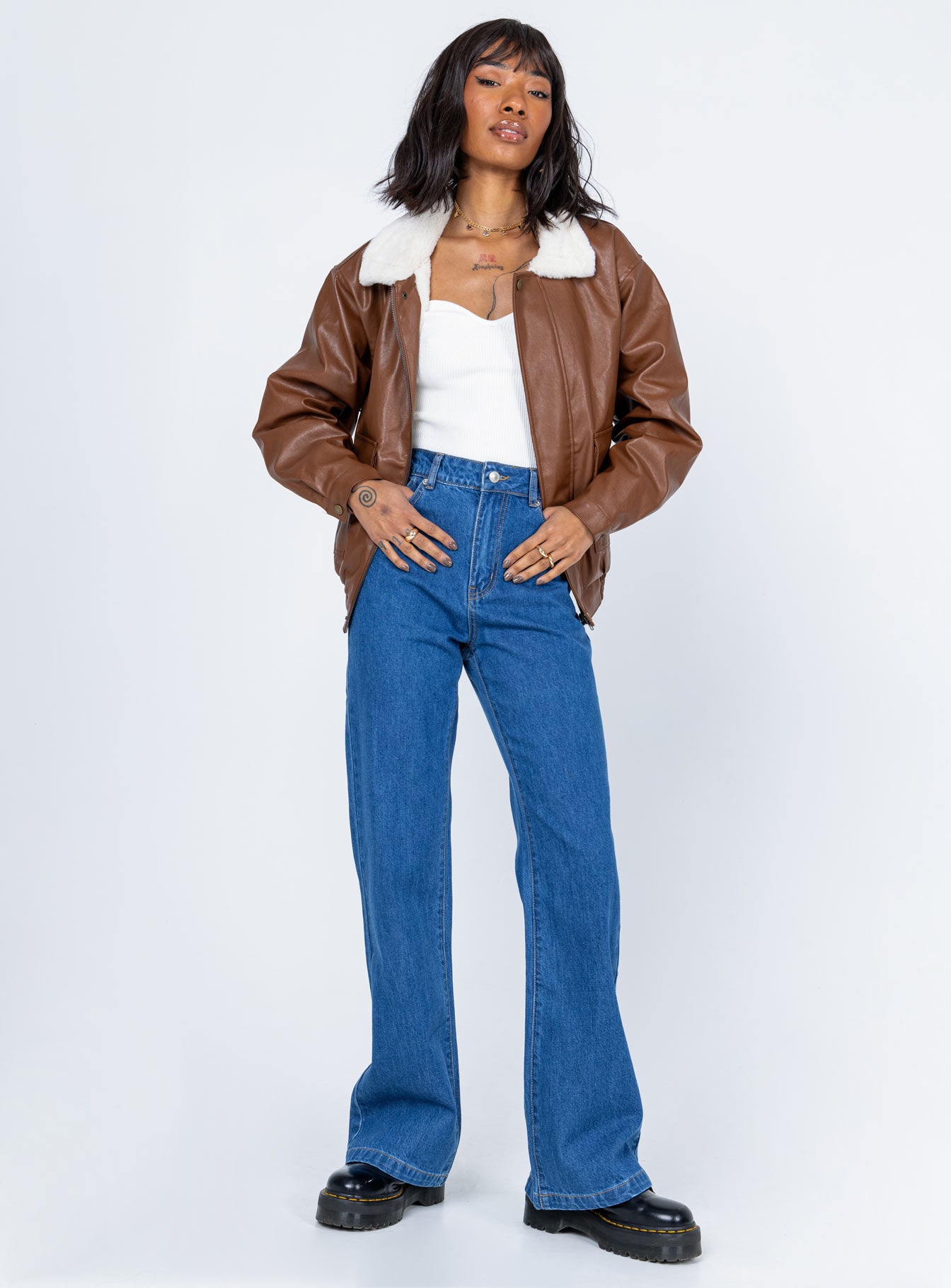 Danisa PU Jacket Brown - Image 3