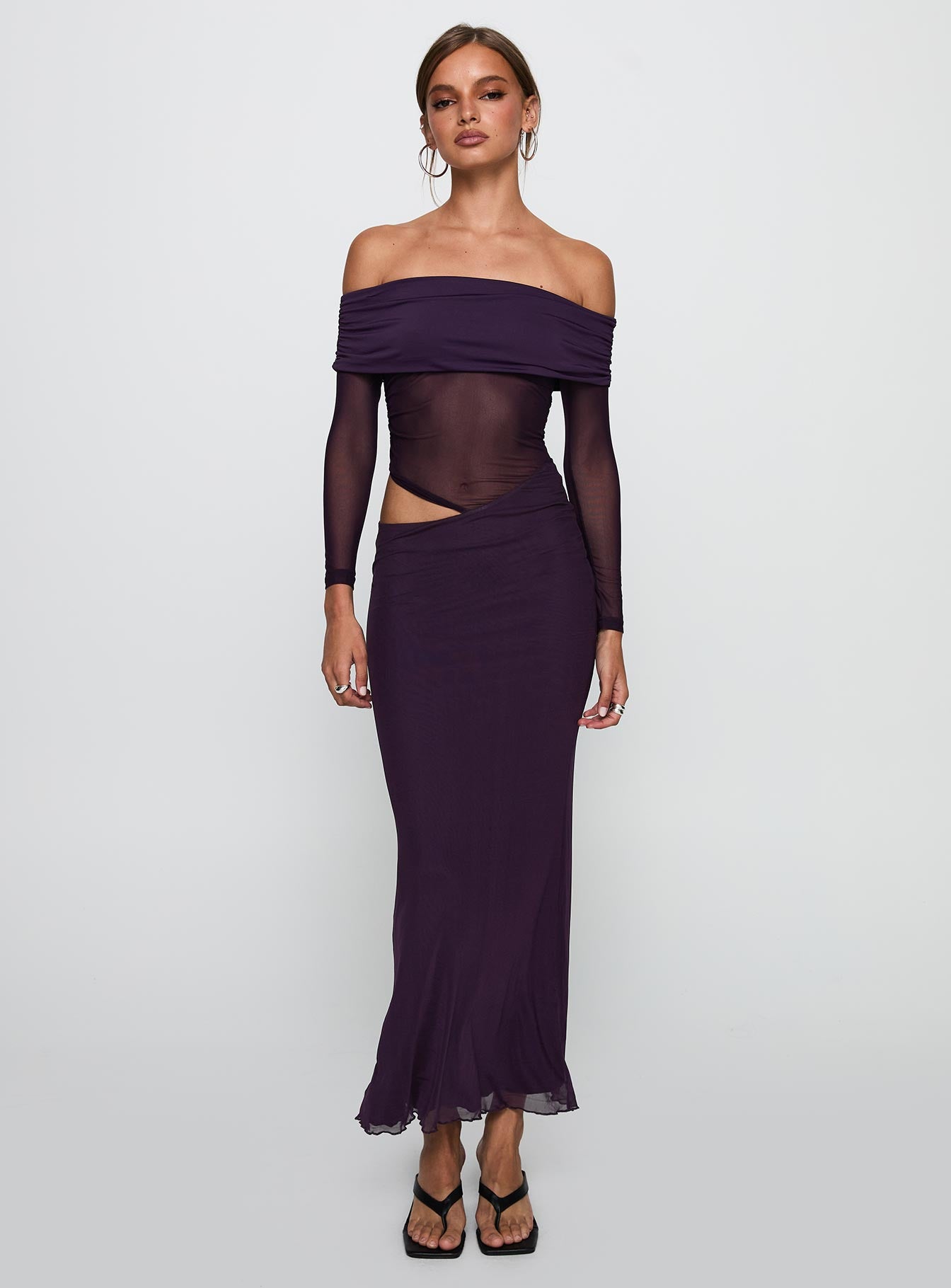 Soul Ties Long Sleeve Maxi Dress Purple - Image 2