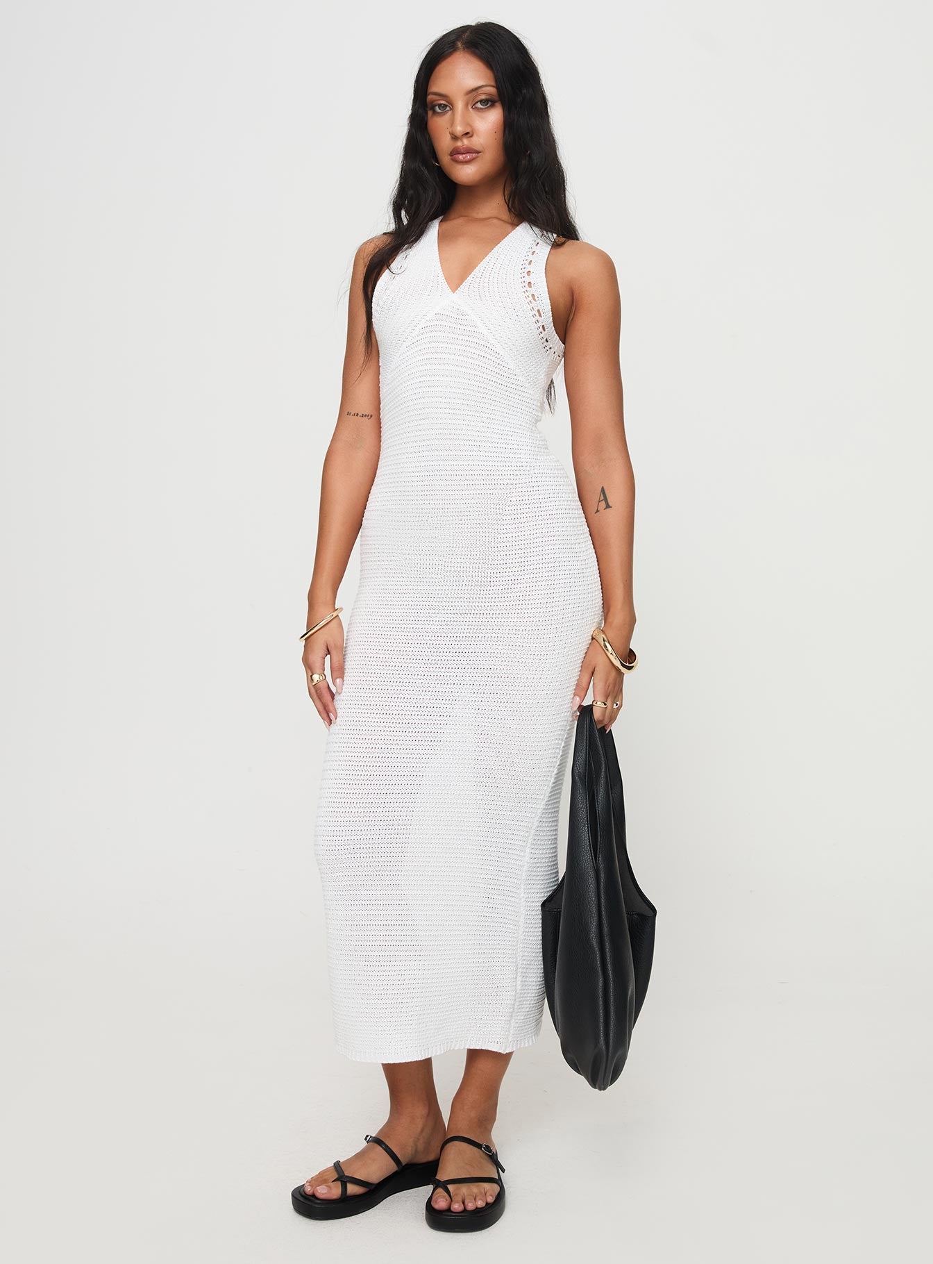 Nyman Maxi Dress White - Image 3