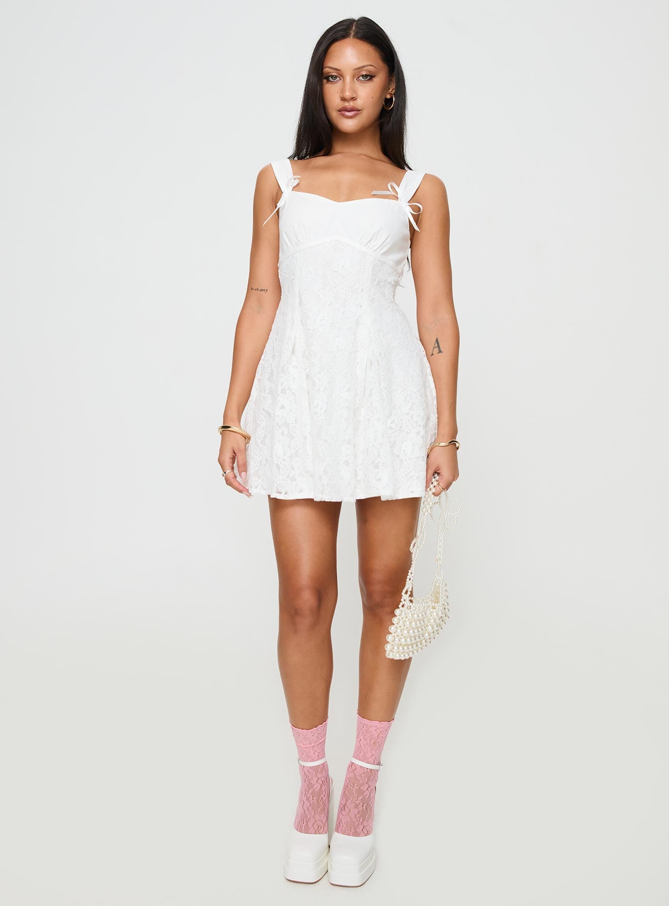 Tadea Mini Dress White - Image 3