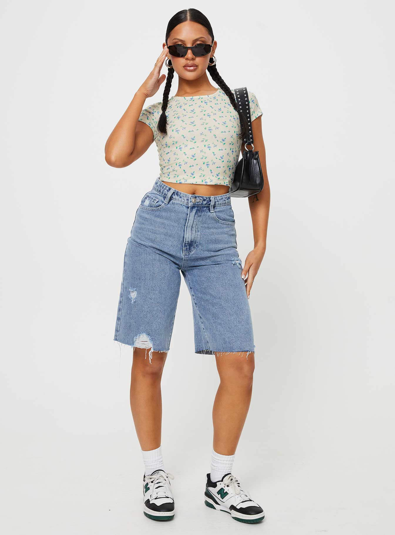 Kapner Baby Tee Blue Floral - Image 3