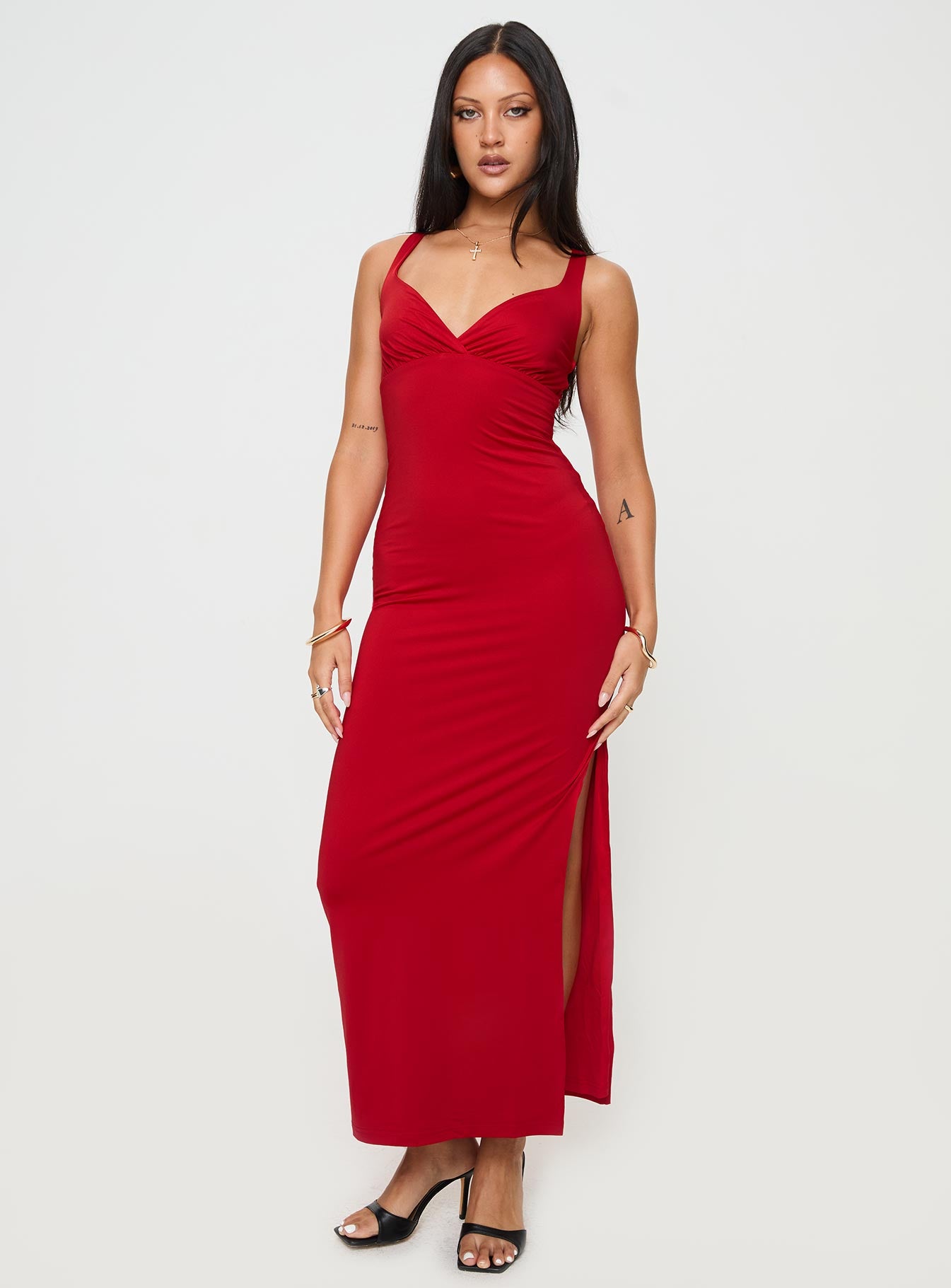Wandella Maxi Dress Red - Image 3