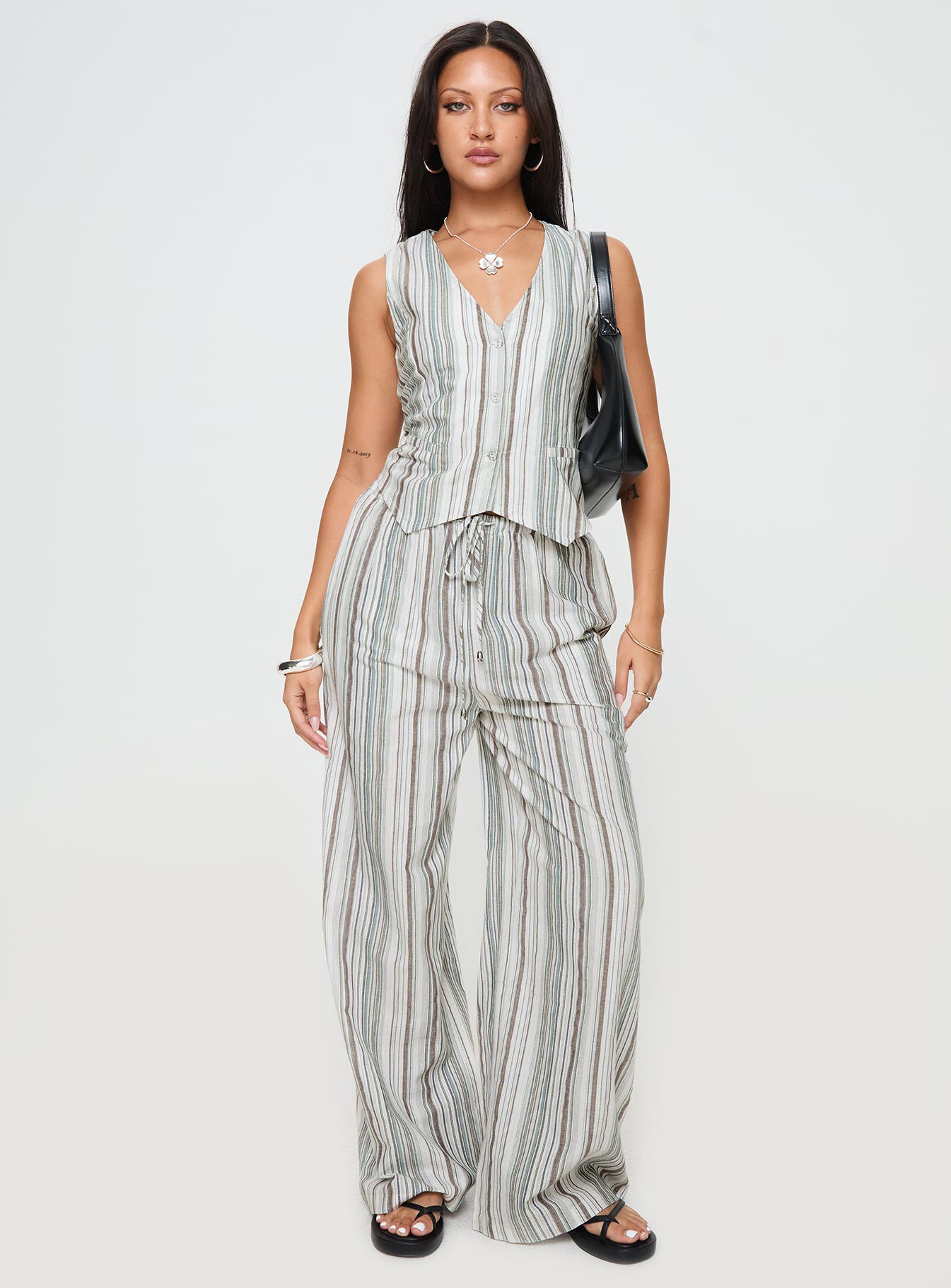 Flutters Vest Top White / Blue Stripe - Image 6