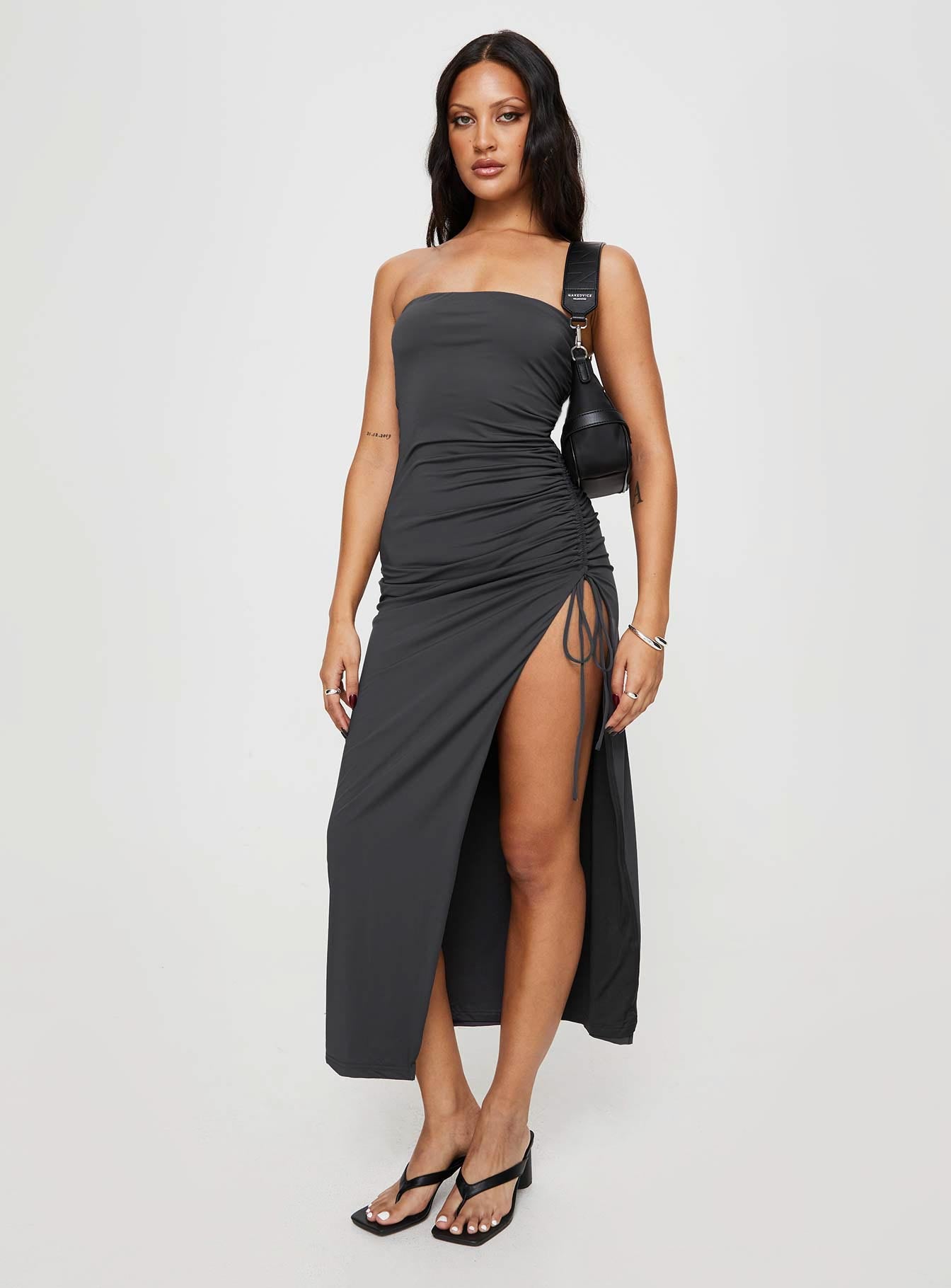 Caprani Maxi Dress Grey - Image 3