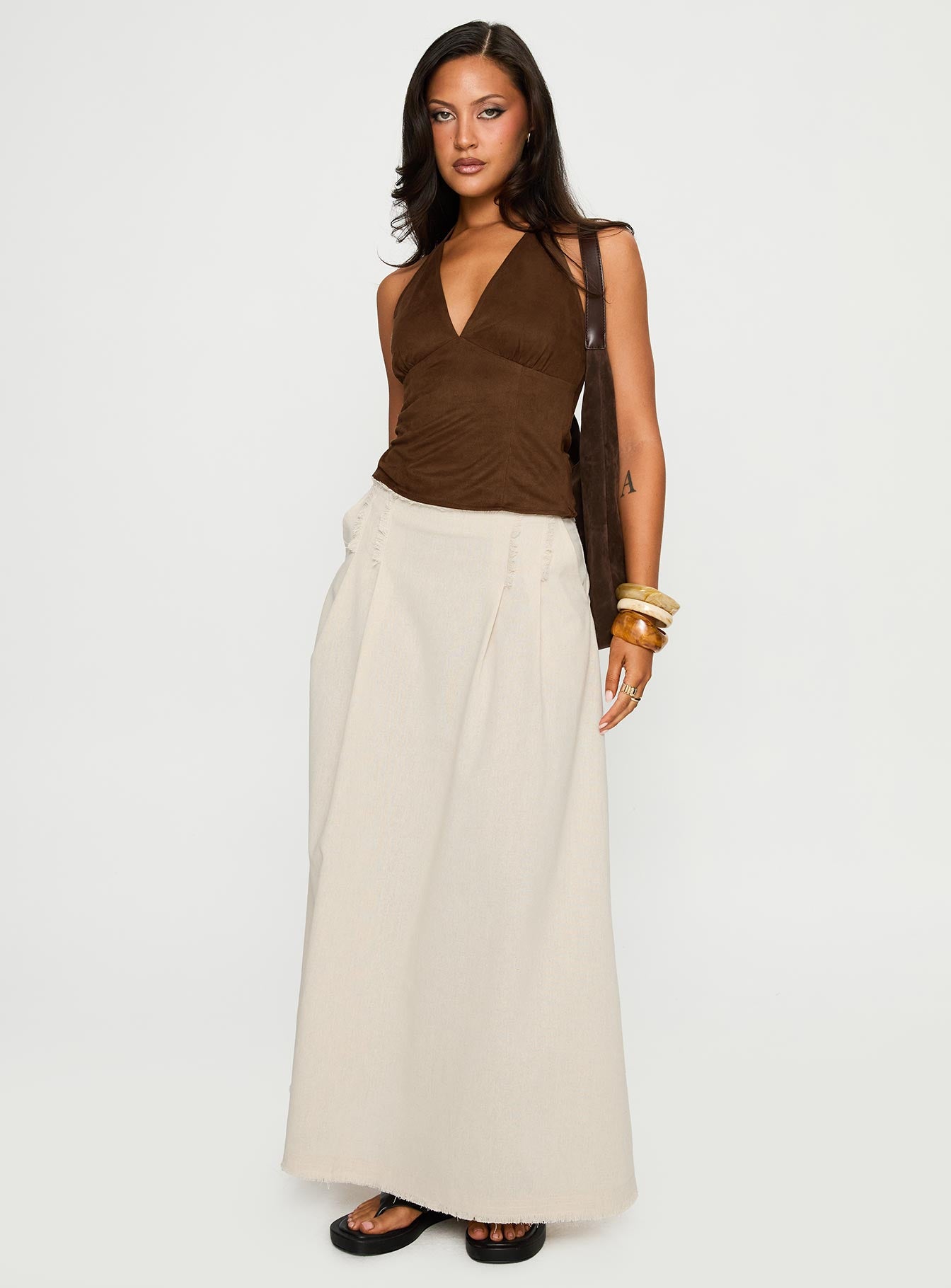 Bohemian Spirit Maxi Skirt Beige - Image 3