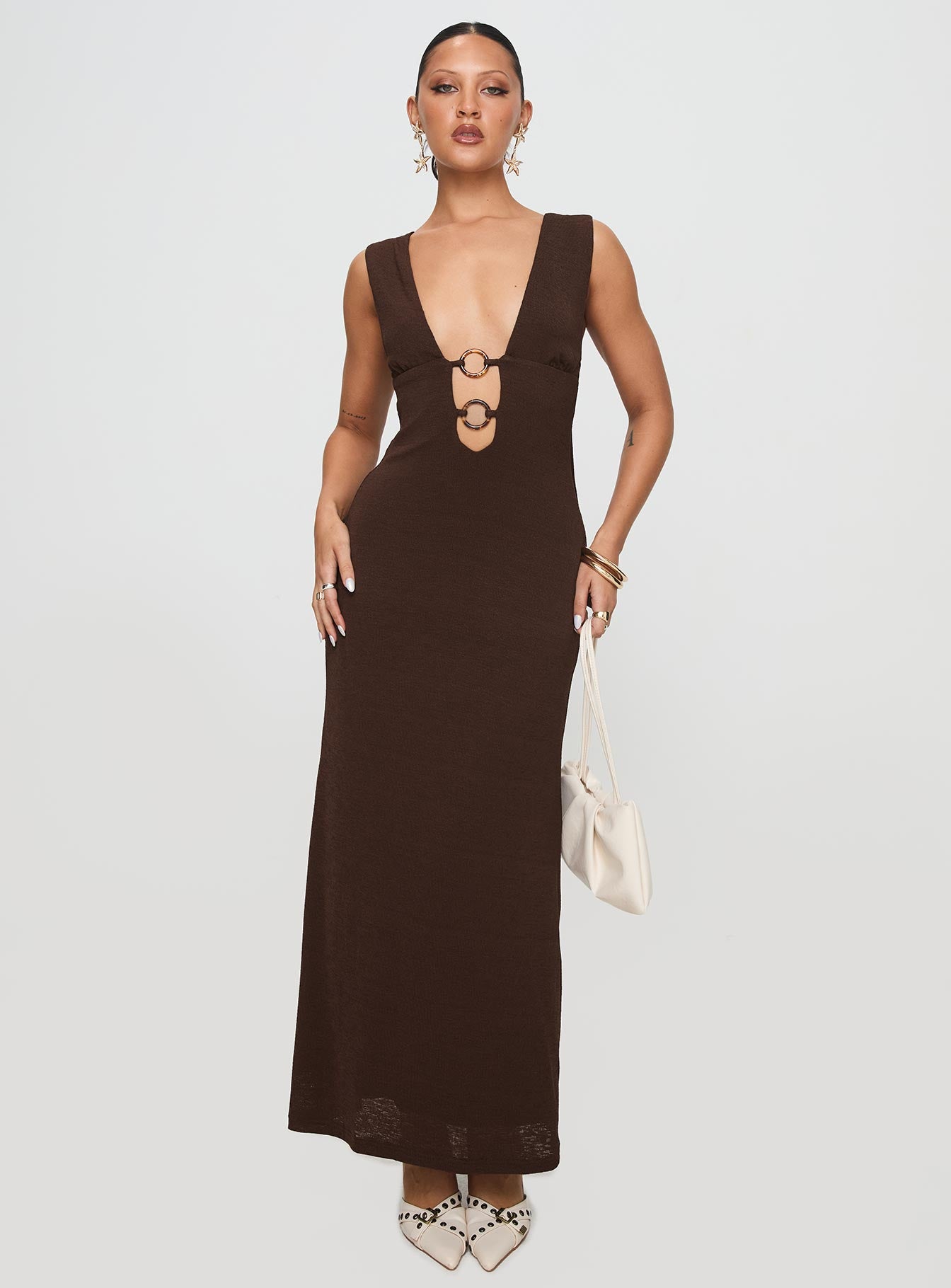 Steward Maxi Dress Chocolate Petite - Image 3