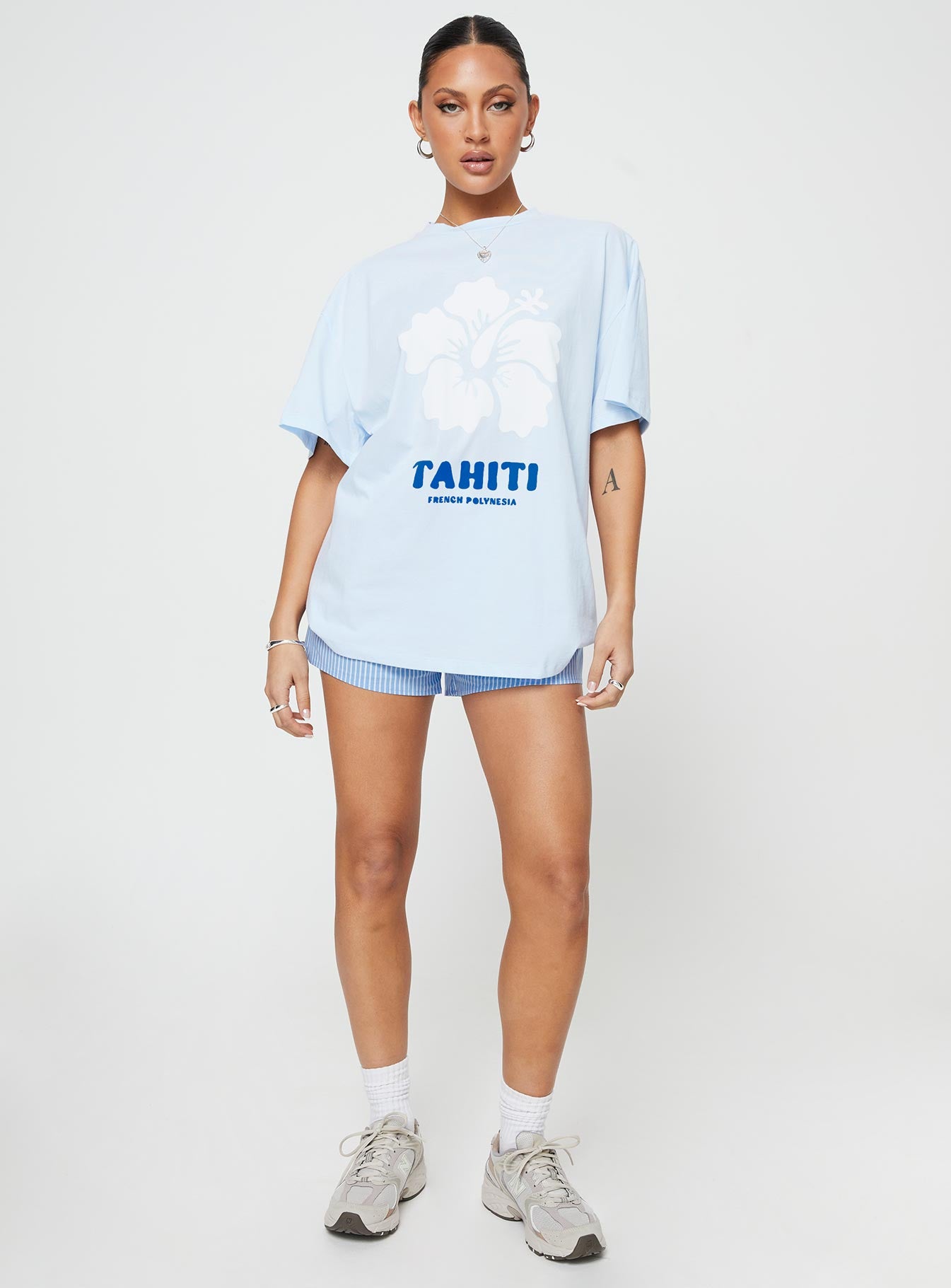 Tahiti Island Oversized Tee Blue - Image 3