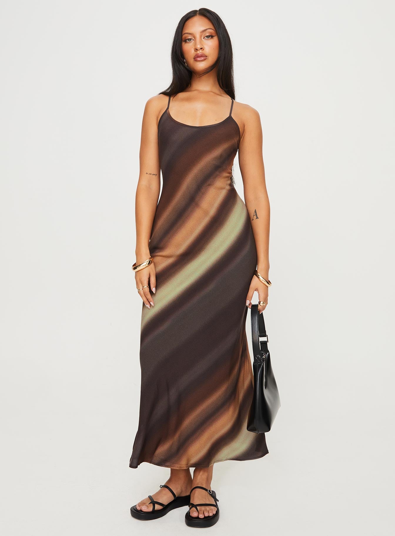 Otillie Maxi Dress Brown Multi - Image 3