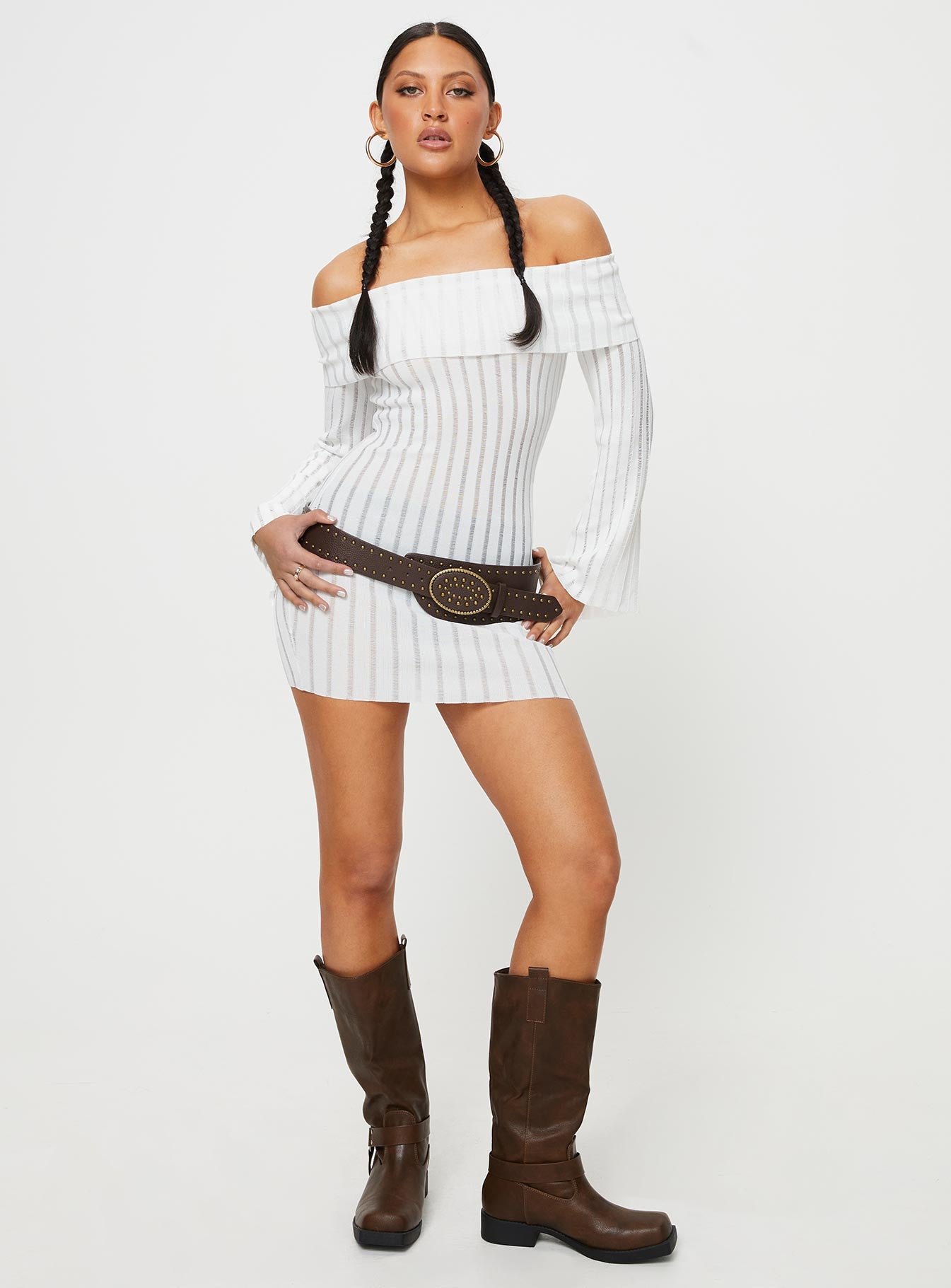 Sorrel Off The Shoulder Mini Dress White - Image 3