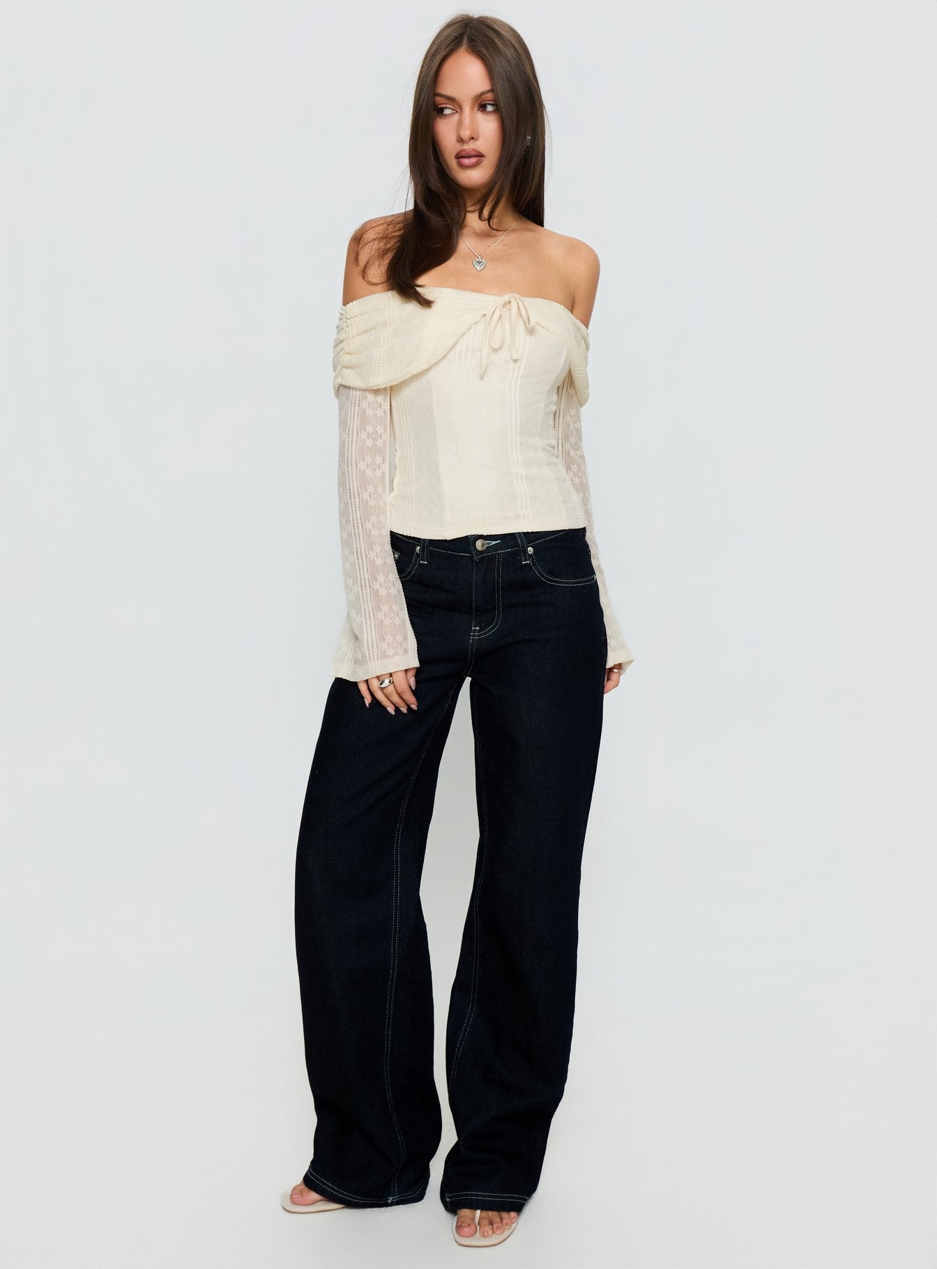 Colettie Long Sleeve Top Cream - Image 3