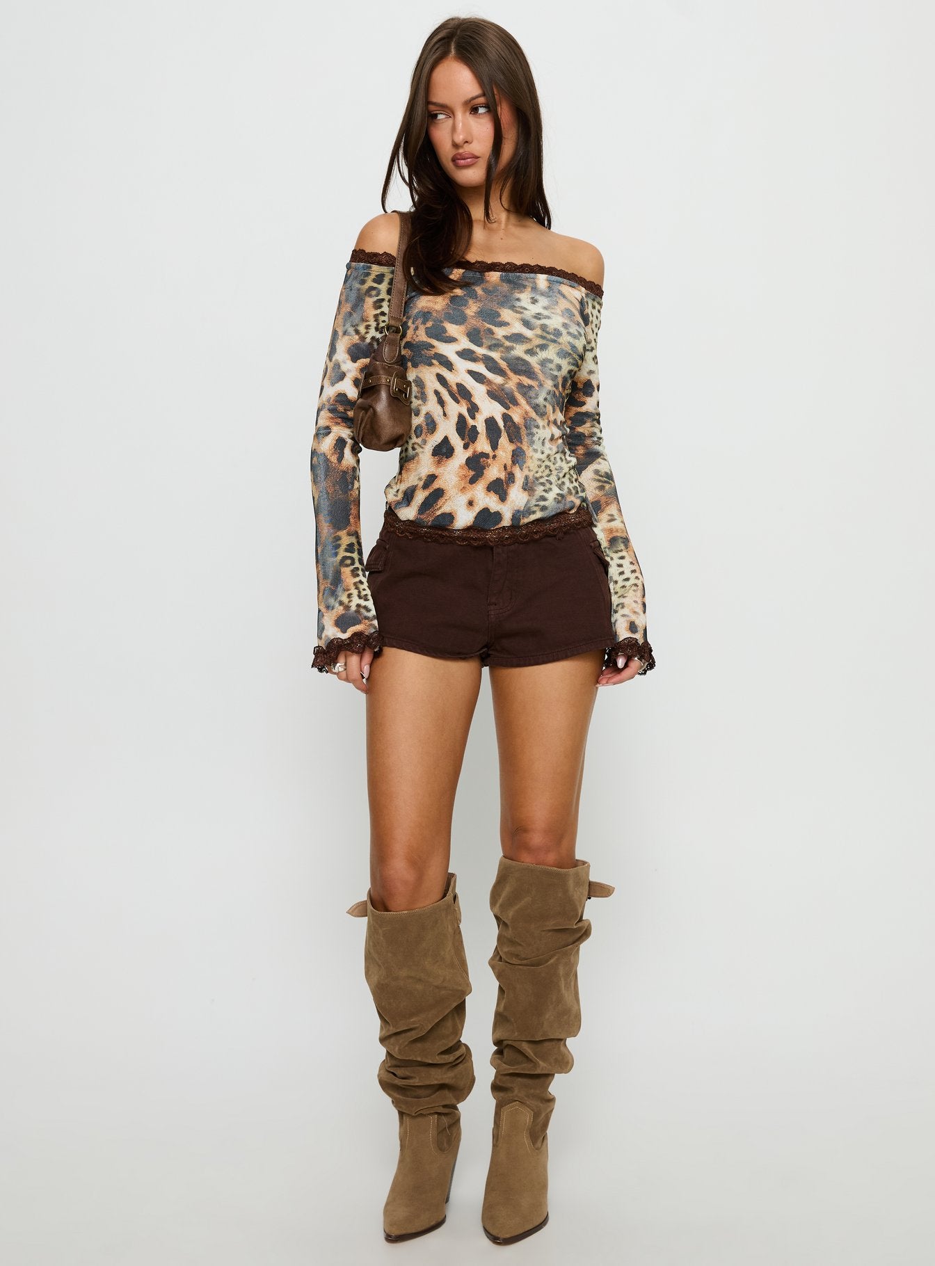 Mochapella Off The Shoulder Top Animal - Image 3
