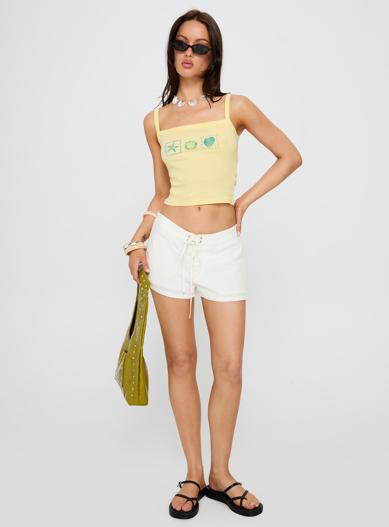 Seashore Shells Graphic Tank Yellow - Image 3
