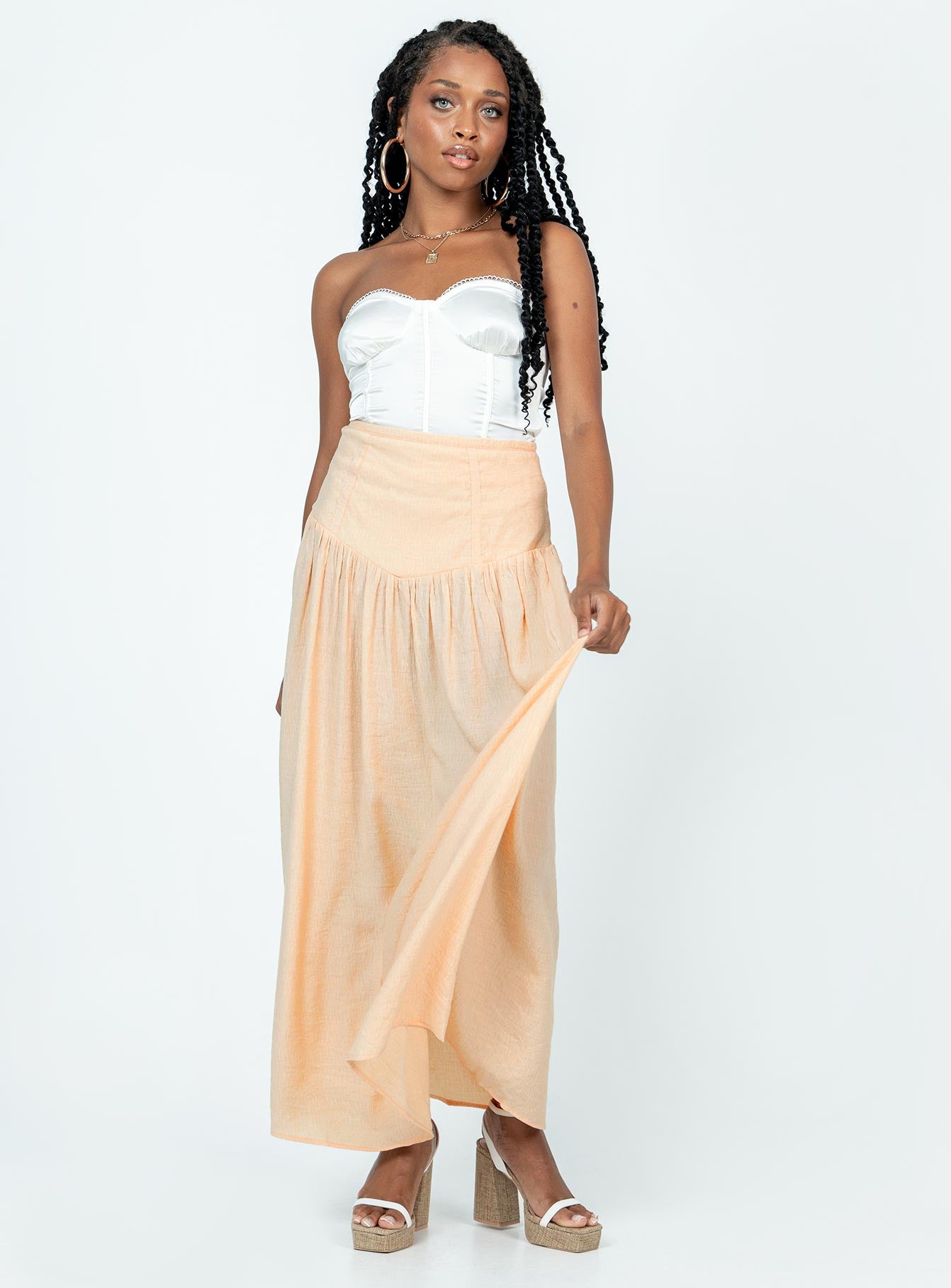 Adelaide Maxi Skirt Beige - Image 3