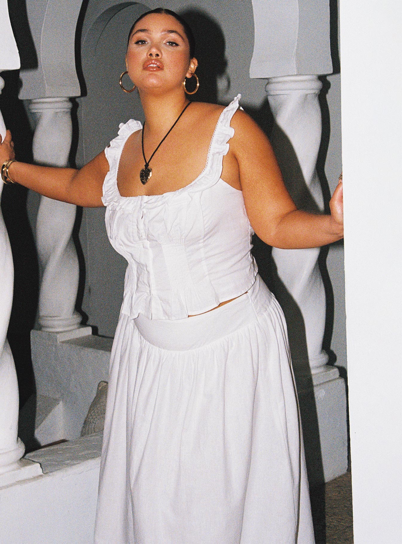 Valerio Maxi Skirt White Curve - Image 2