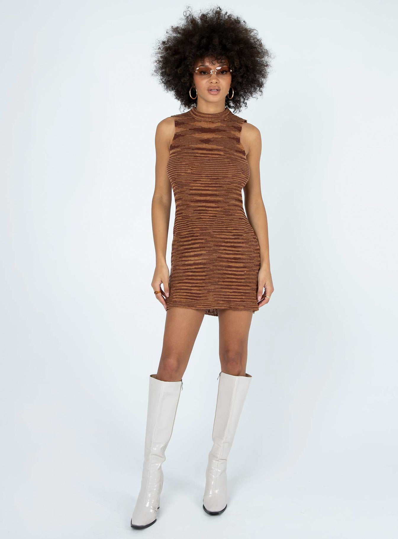 Maceo Mini Dress Brown - Image 2
