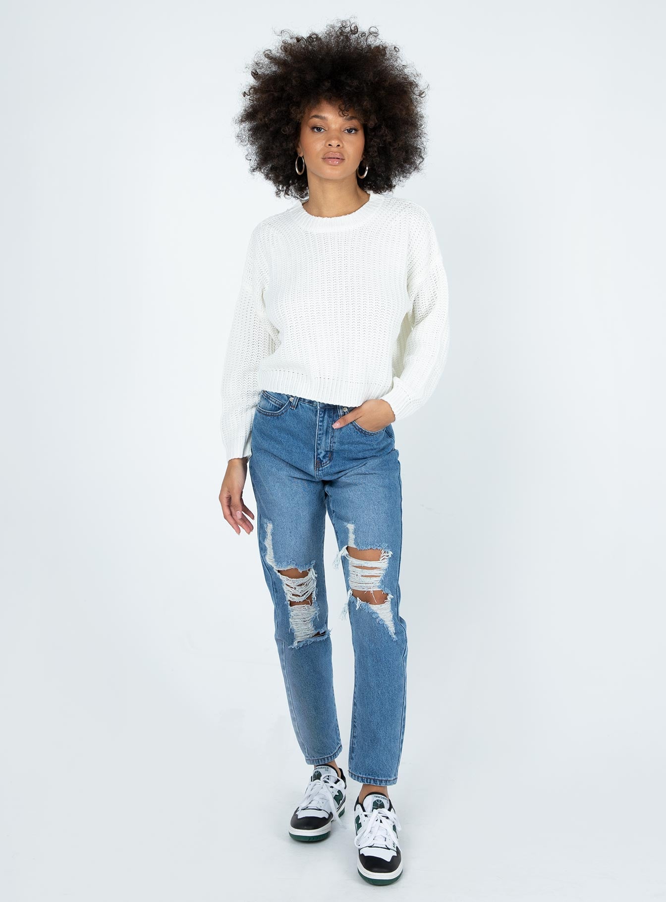 Damion Ripped Mom Denim Jeans - Image 6