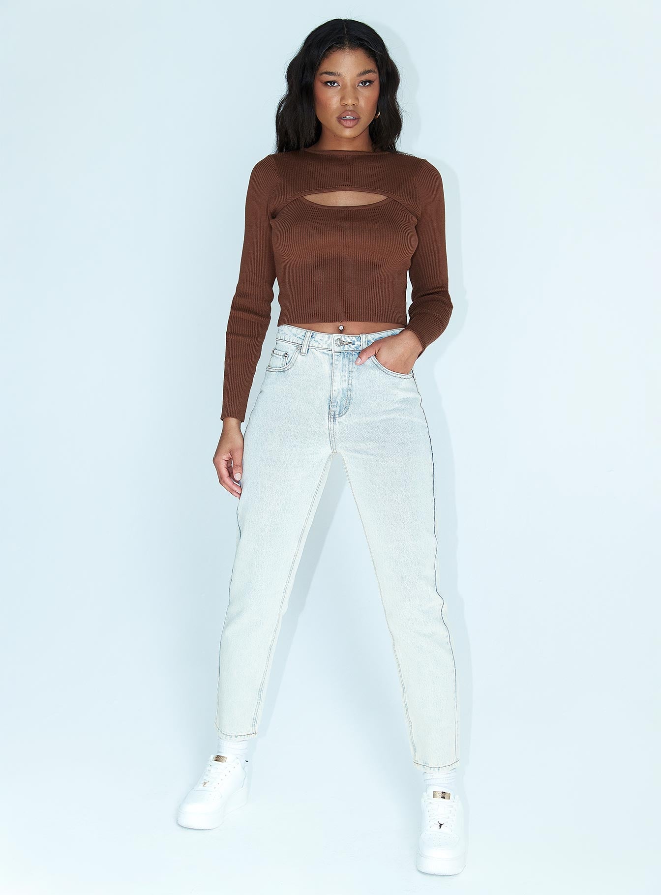 Zaiden Straight Leg Jeans Light Blue Wash Denim - Image 2