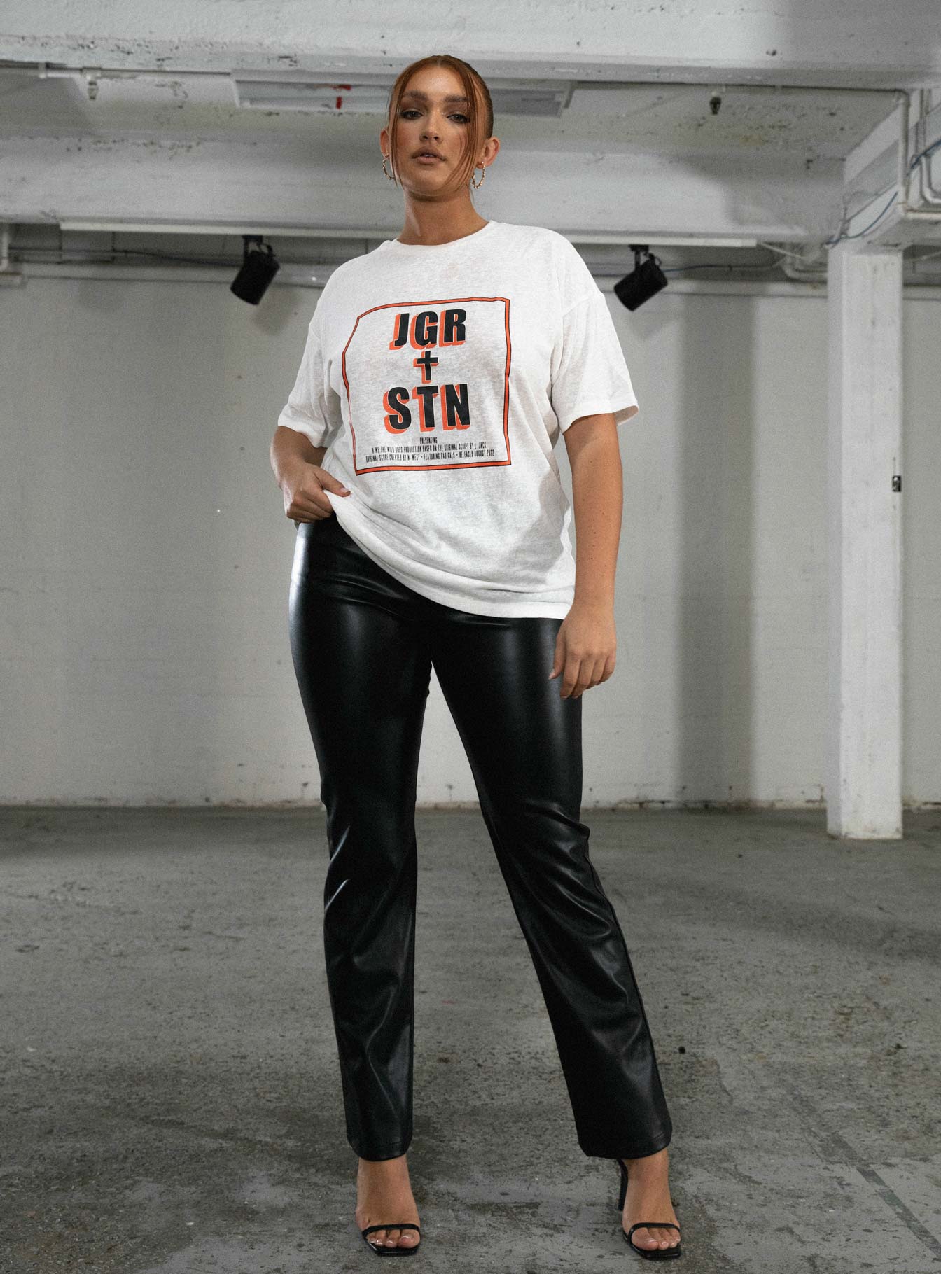 JGR & STN Feat. Oversized Tee White - Image 2