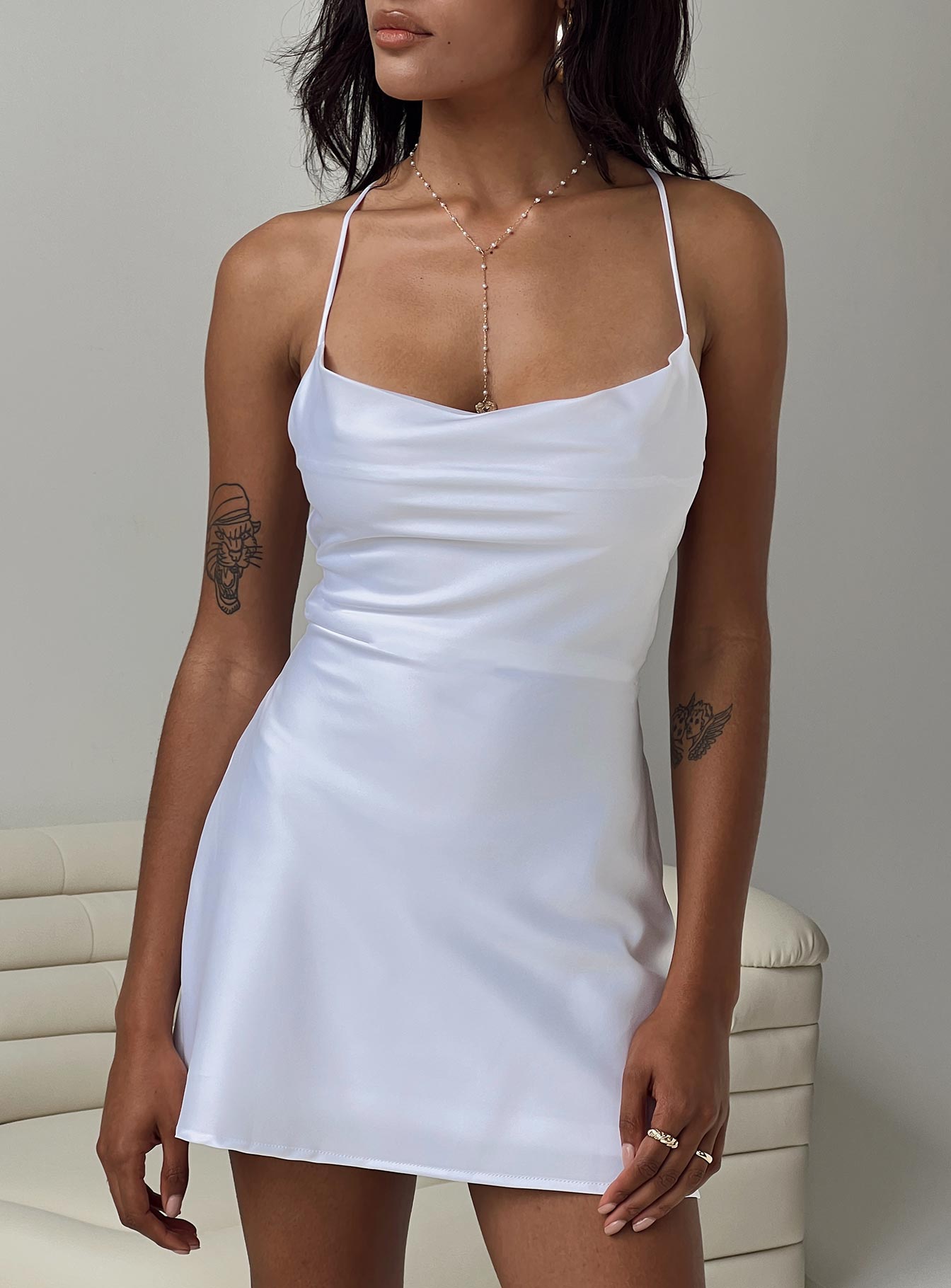 Celena Mini Dress White - Image 2