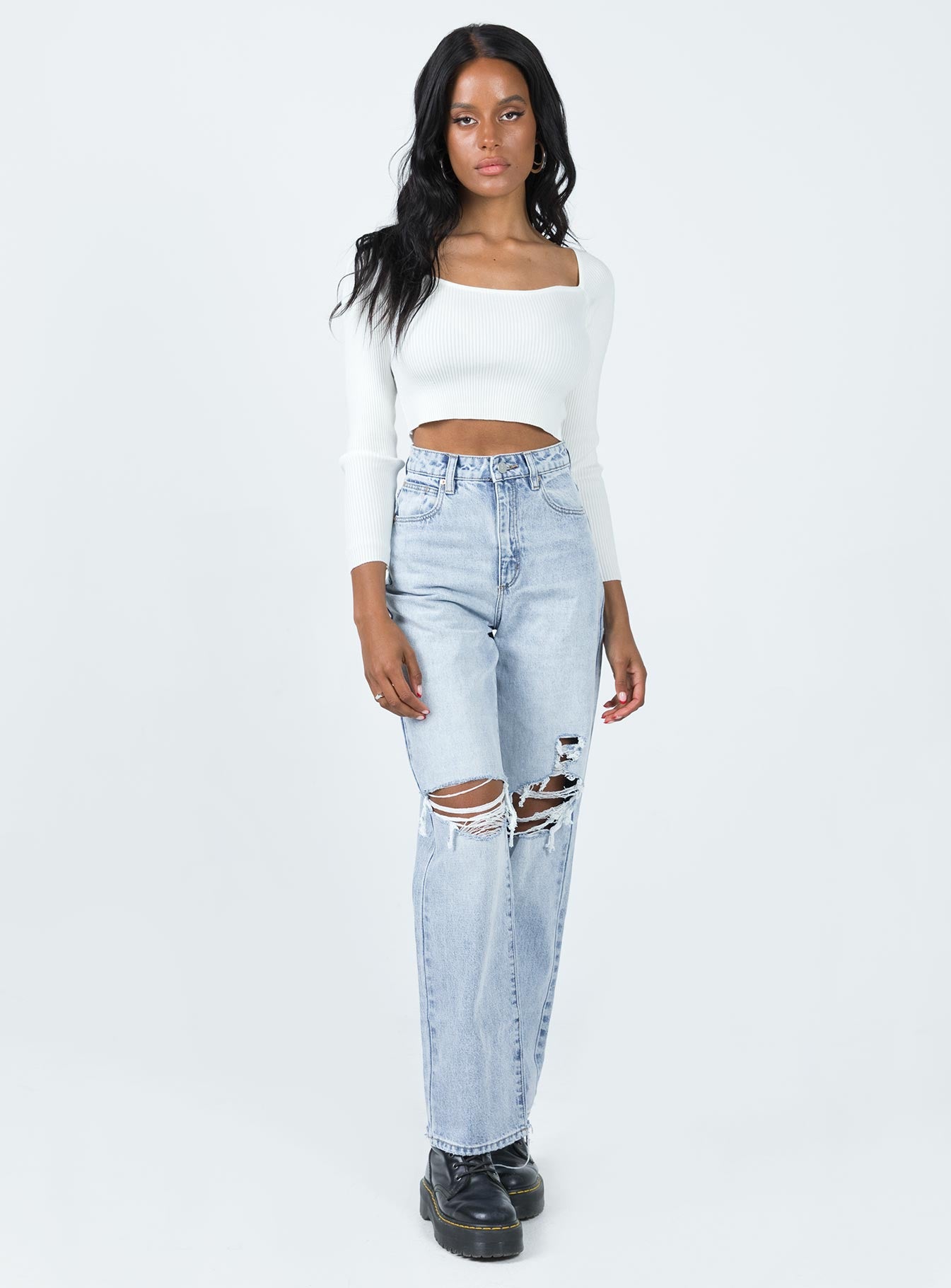 Farrington Long Sleeve Top White - Image 2