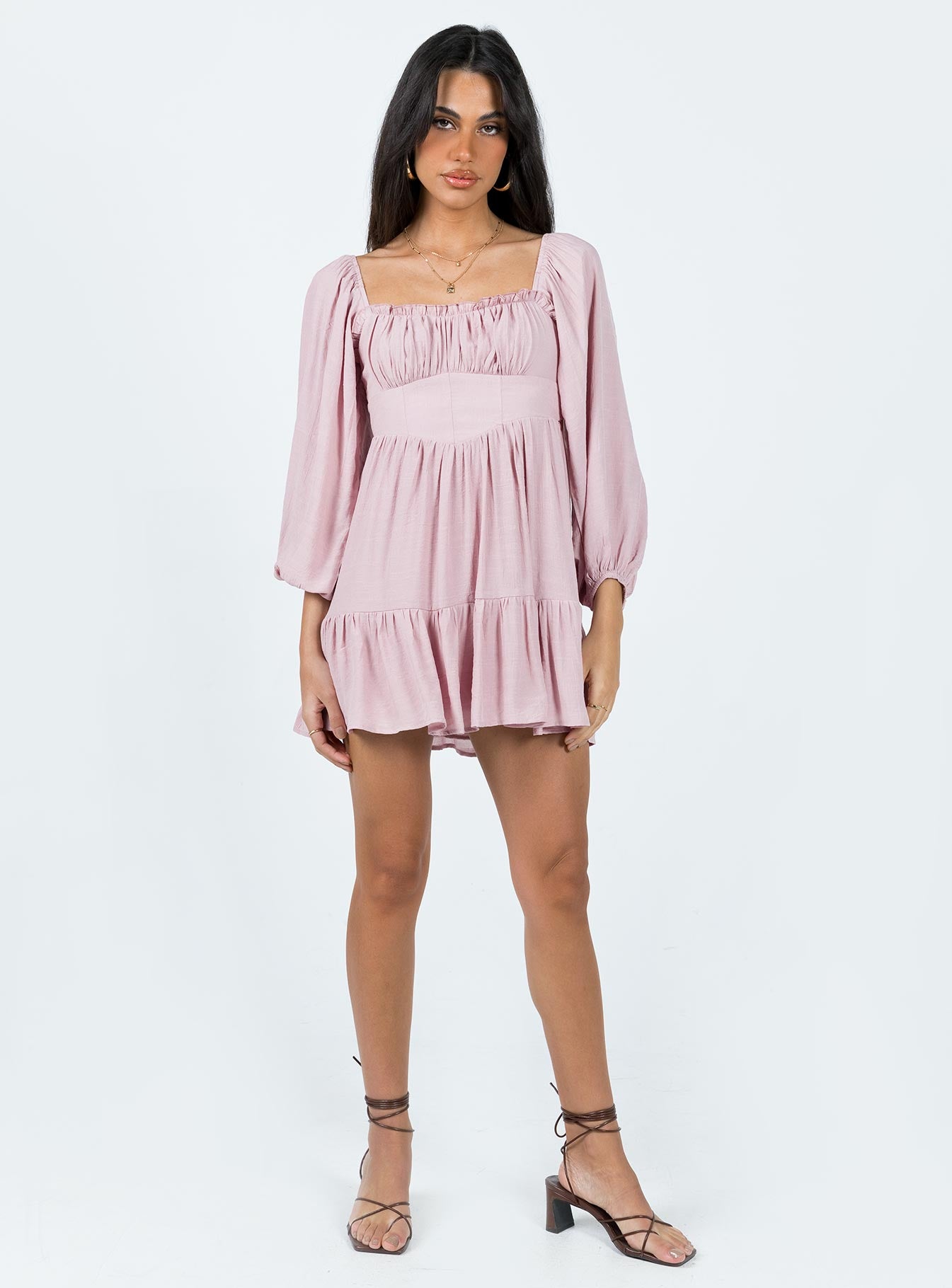 Ethan Long Sleeve Mini Dress Pink - Image 2