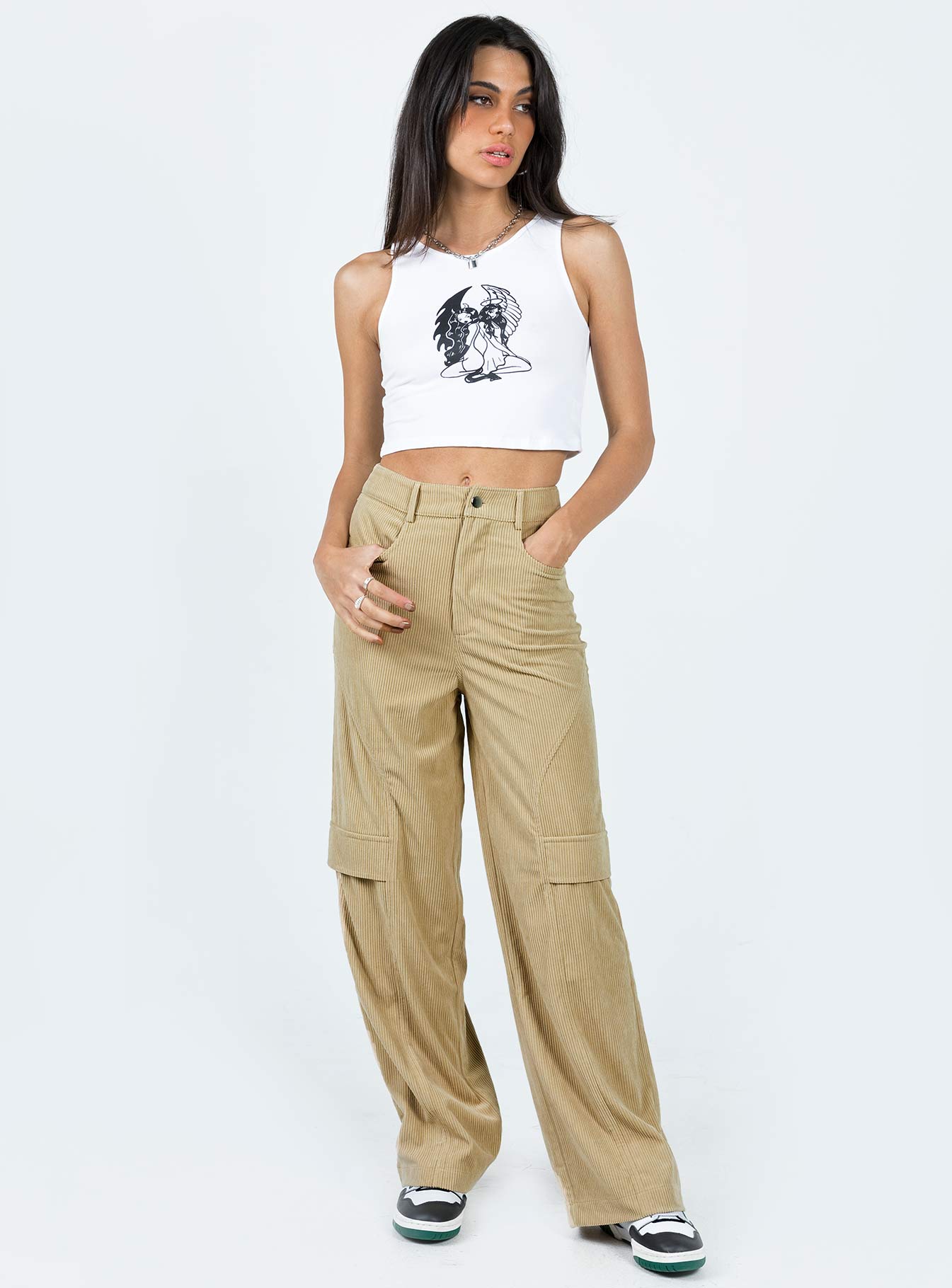 City Loop Cord Pants Beige - Image 2