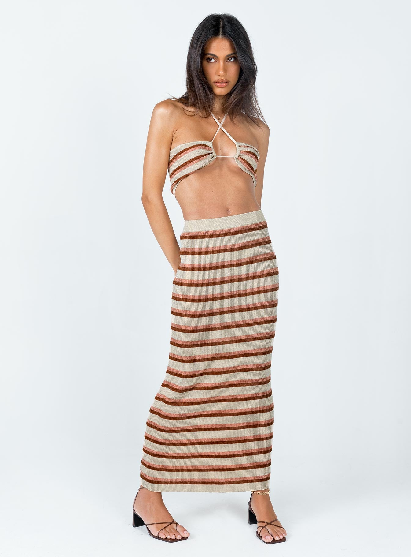 Melina Set Beige Stripe - Image 4