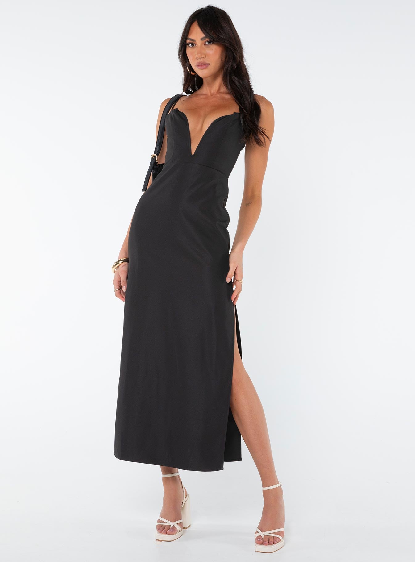 Risha Corset Midi Dress Black - Image 3