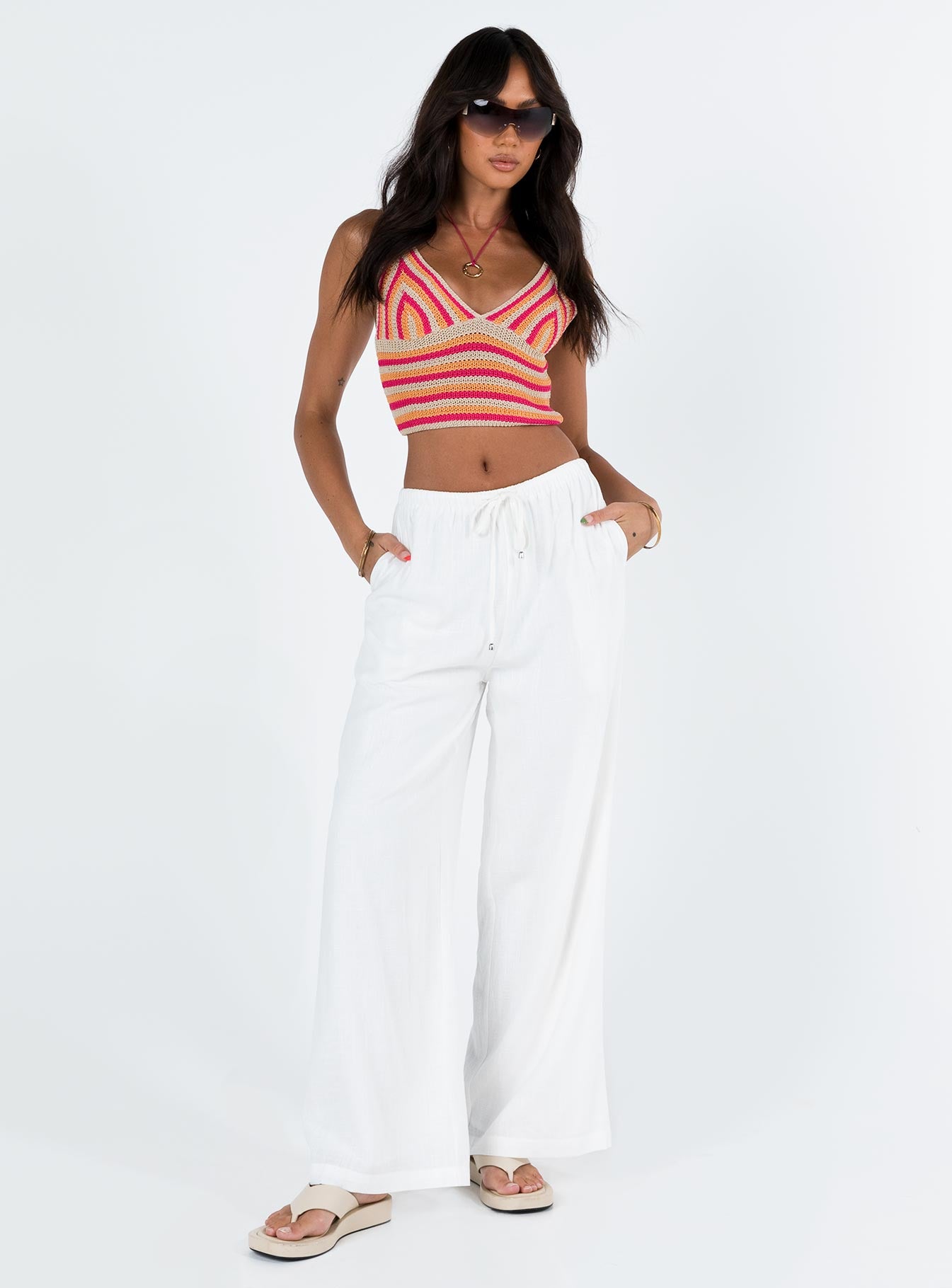 Ogilvie Linen Blend Pants White - Image 5