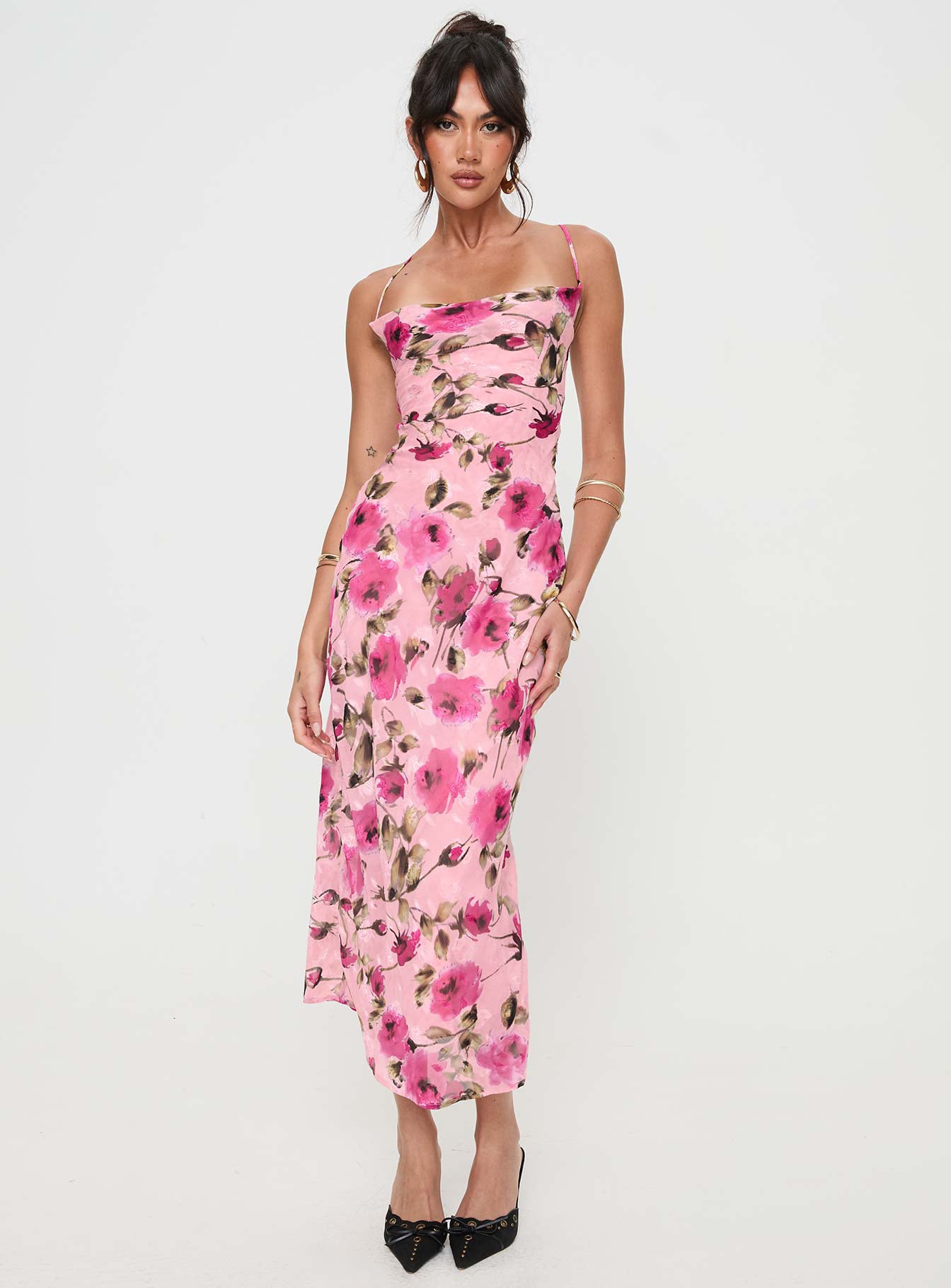 Ara Maxi Dress Pink Floral - Image 3