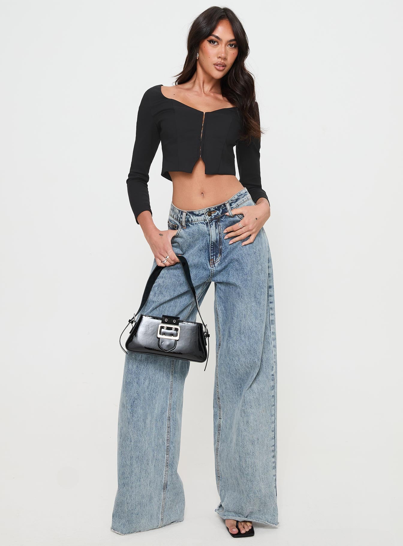 Time Is Up Long Sleeve Top Black - Image 2