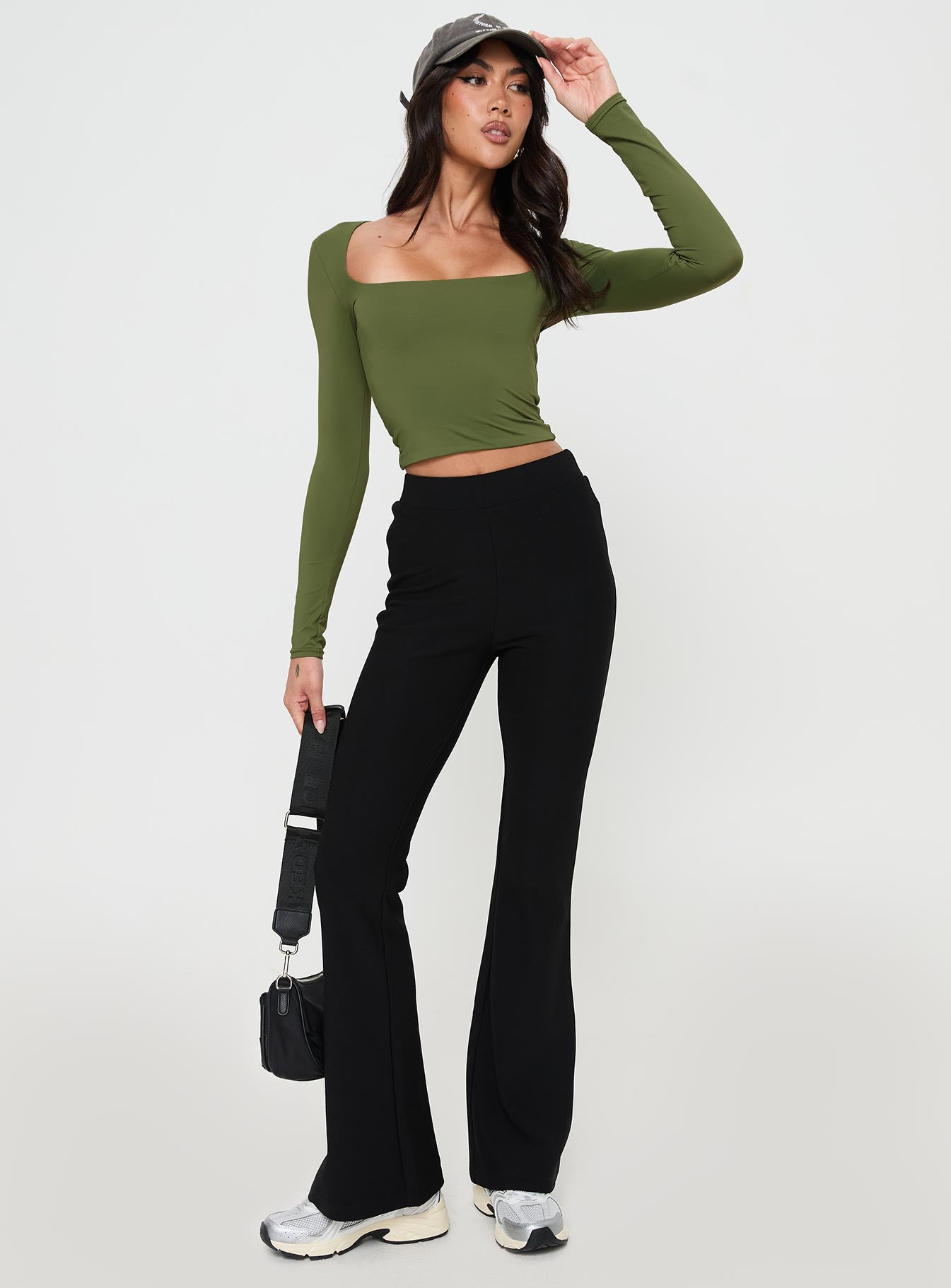 Back In Time Long Sleeve Top Olive - Image 3
