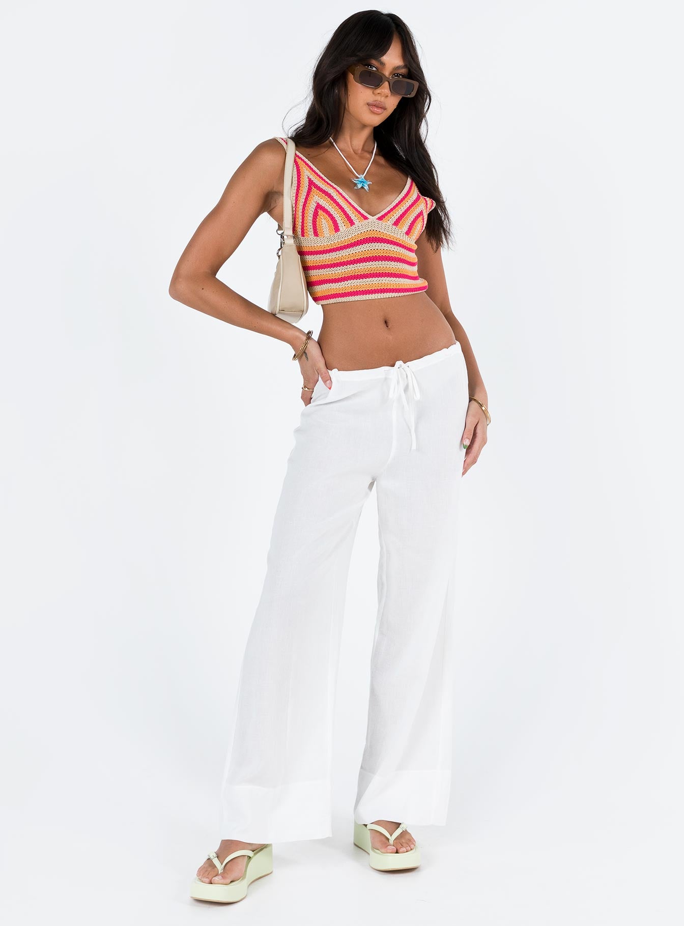 Euro Dreaming Palazzo Pants White - Image 3