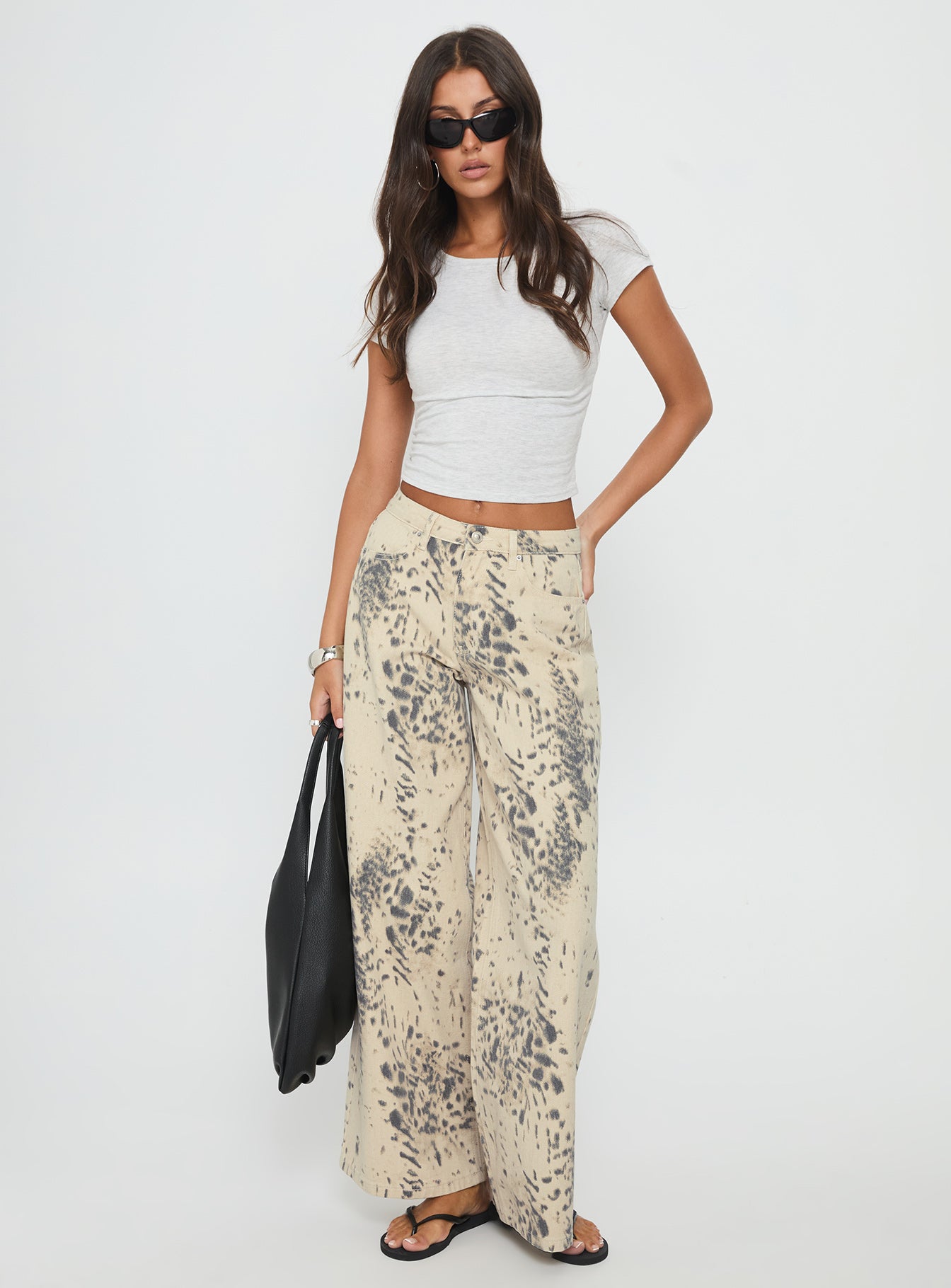 Naylor Mid Rise Wide Leg Jeans Animal Spot - Image 3