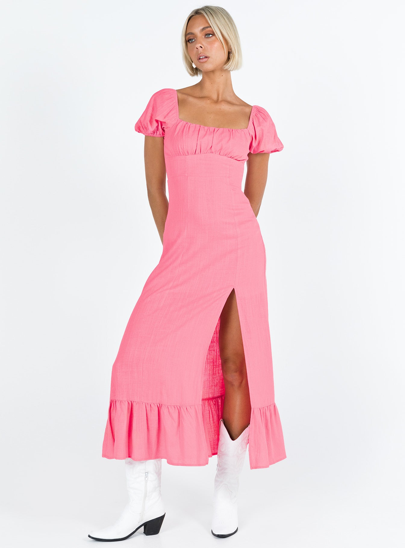 Zella Midi Dress Pink - Image 3