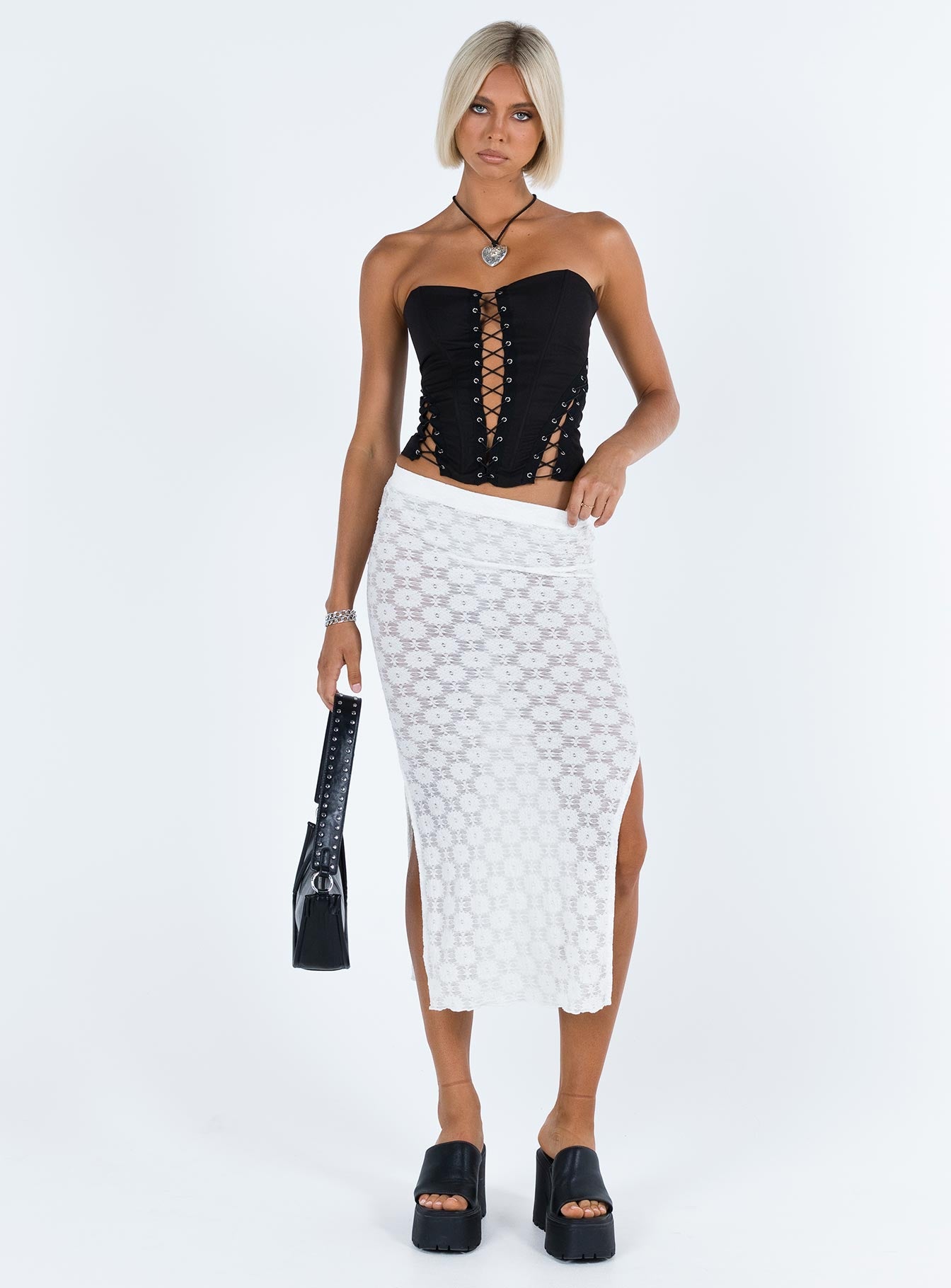 Focus On Yourself Midi Skirt White - Image 3