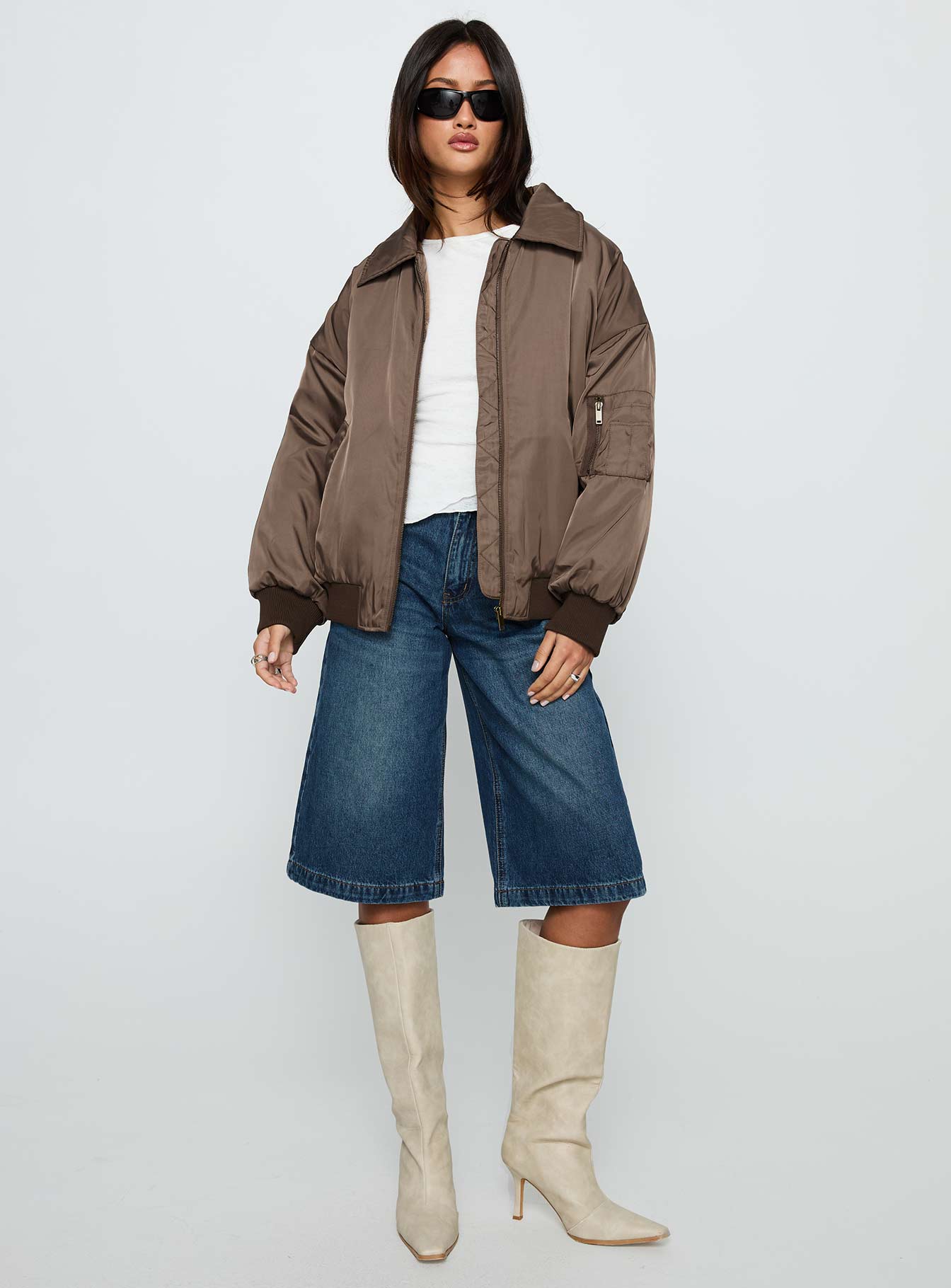 Say Less Bomber Jacket Dark Brown - Image 3