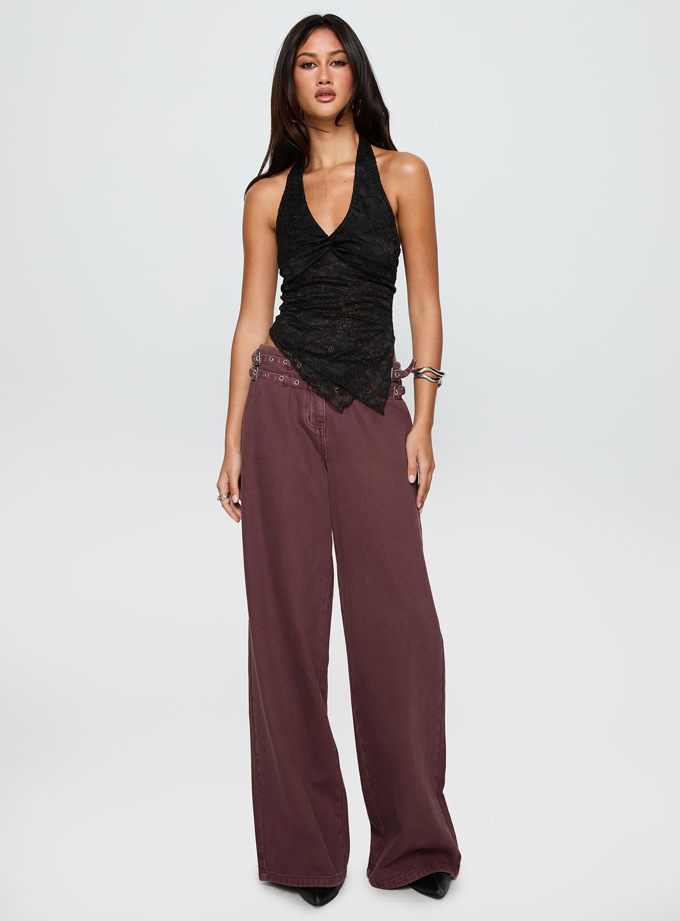 Alviera Lace Halter Top Black - Image 3