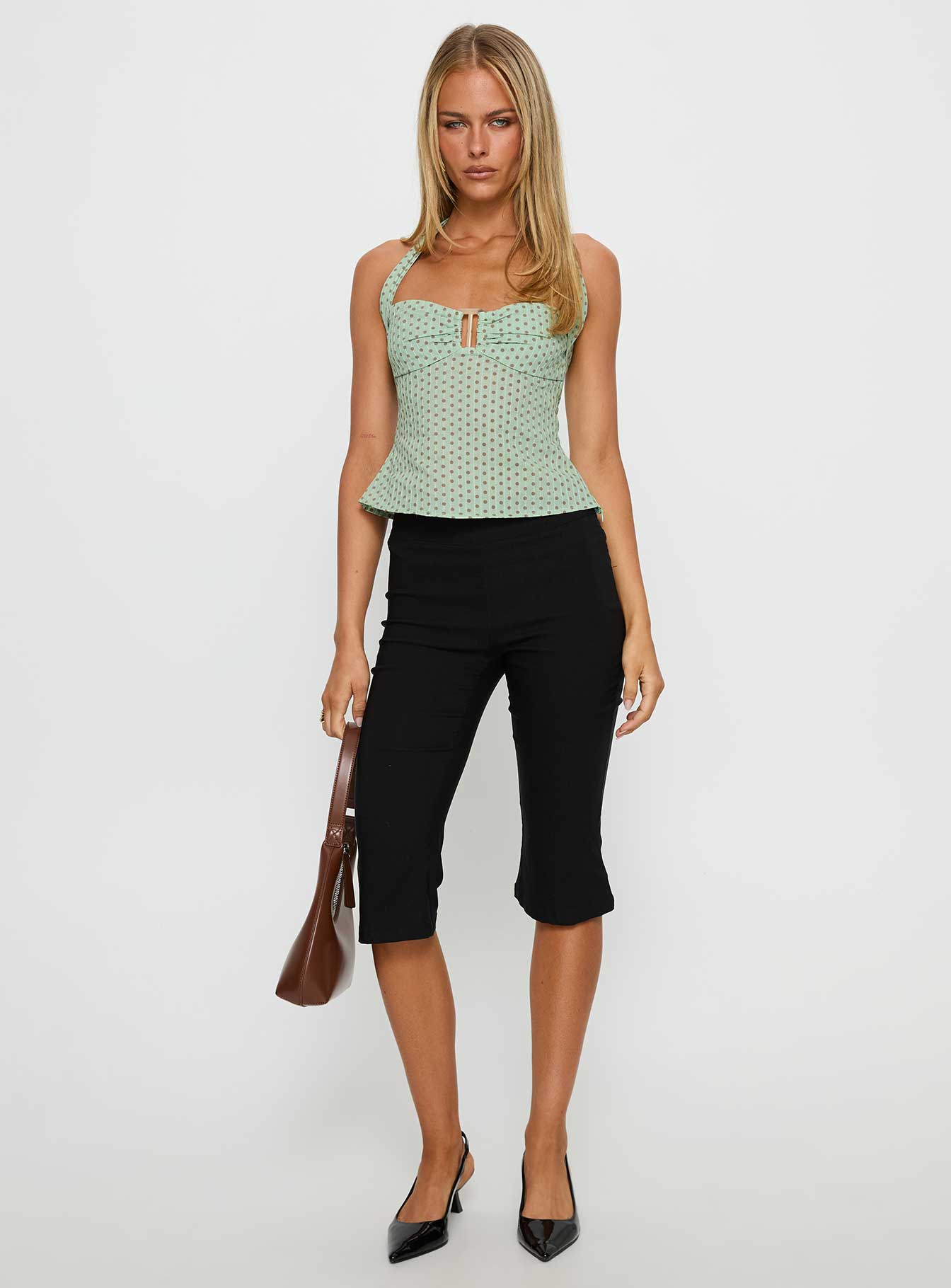 Isabetta Halter Top Green Polka - Image 3