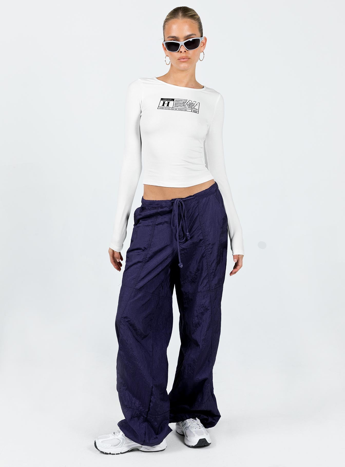 Horror Night Long Sleeve Top White - Image 4