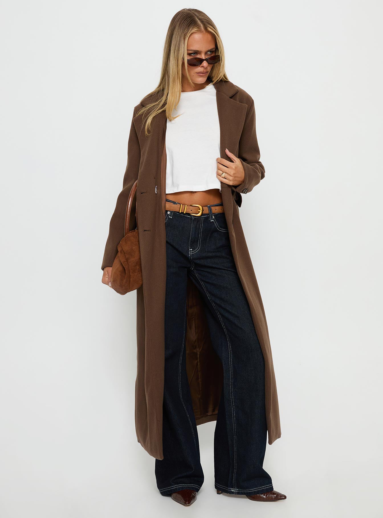 Lovergirl Longline Coat Brown - Image 3